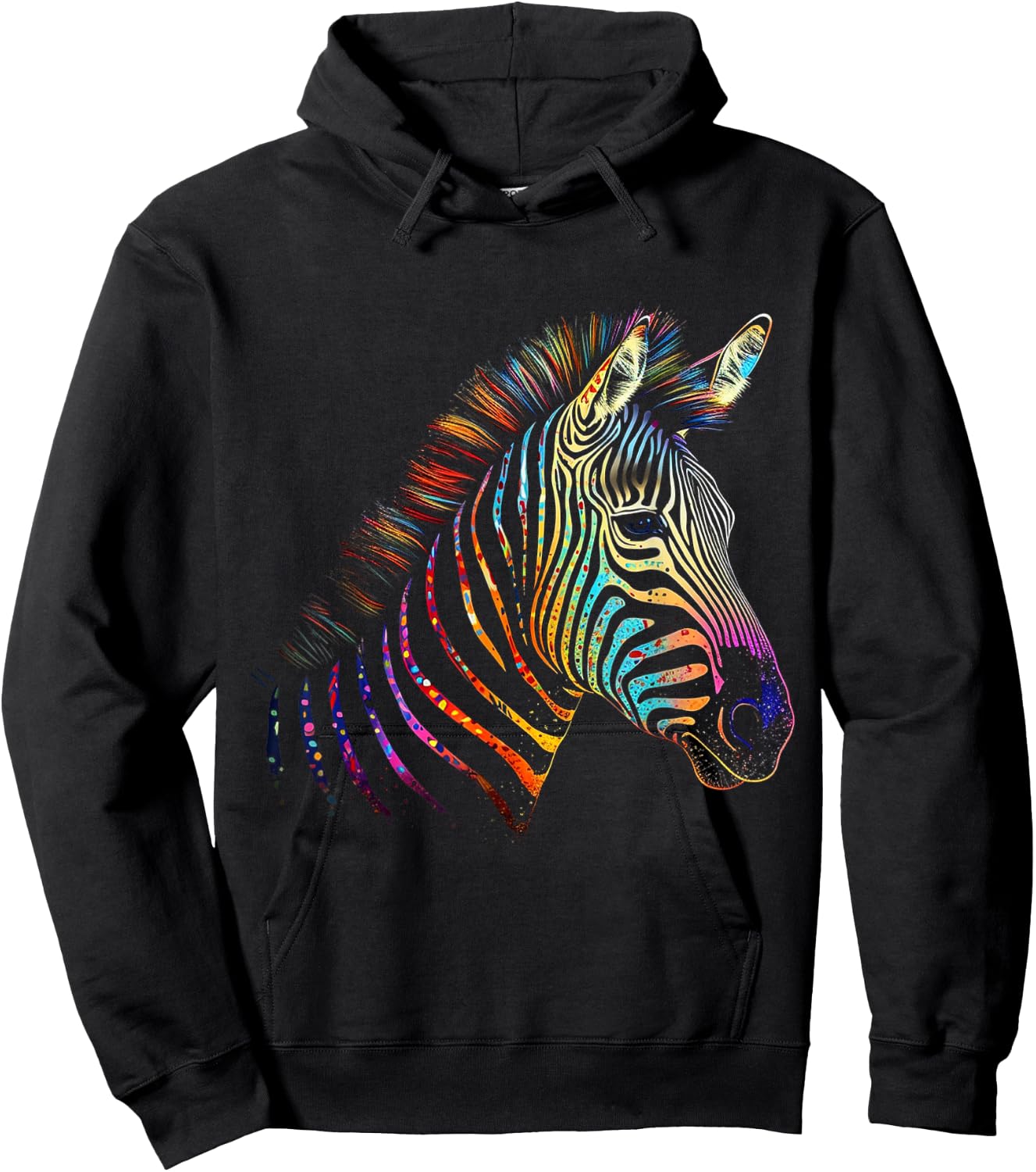 Zebra Colourful - Art Animal Zoo Animal Lovers Zebra Hoodie - Hoodie | Black