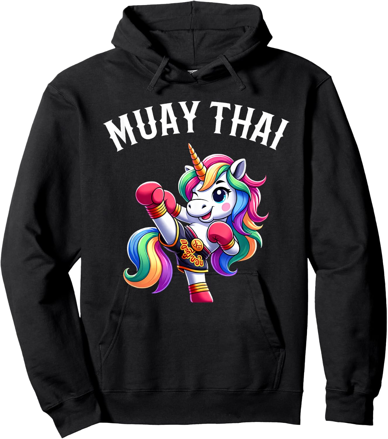 Cute Muay Thai Unicorn Hoodie - Hoodie | Black
