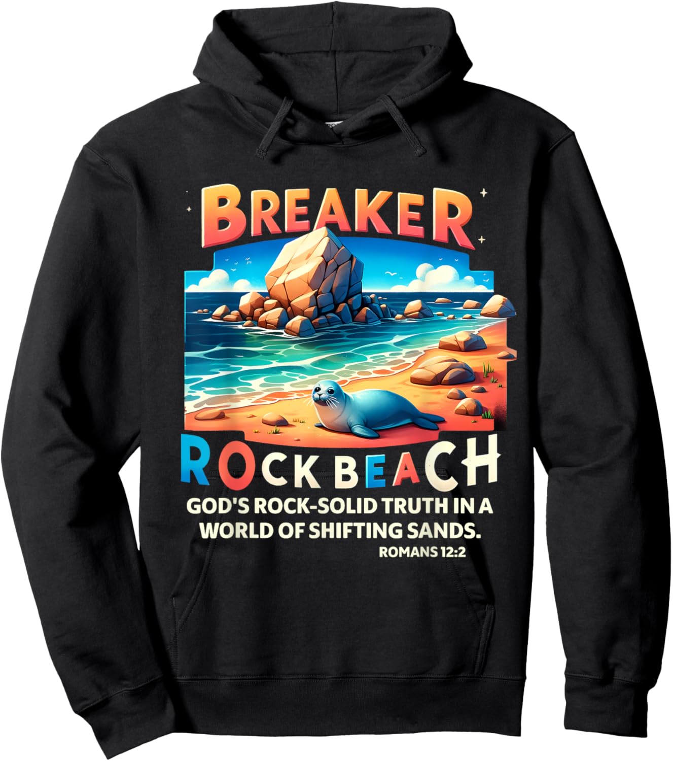 Breaker Rock Beach Christian God's Rock-Solid Truth VBS 2024 Men Women Girls Kids Hoodie - Hoodie | Black