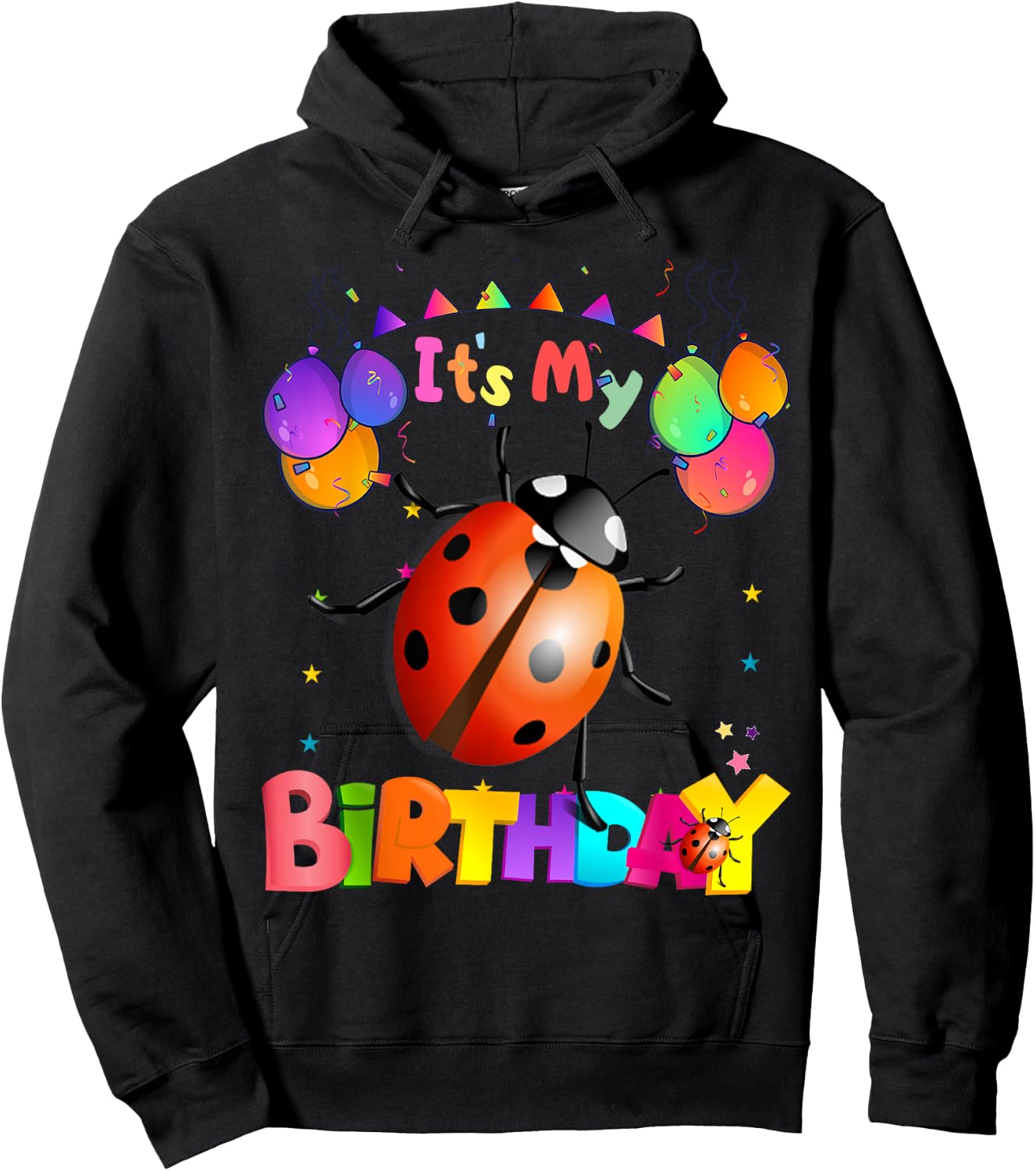 ladybug Birthday Happy Birthday Love ladybug Hoodie - Hoodie | Black