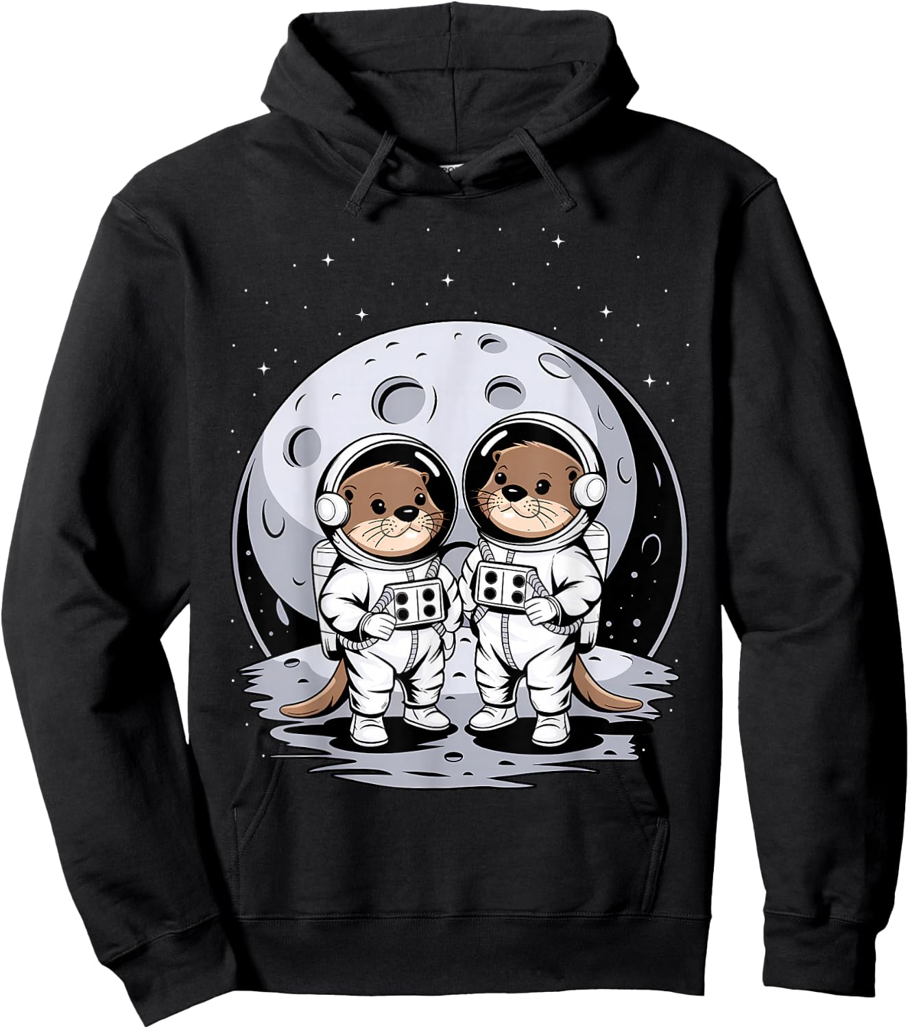 Otter Astronaut Kids Otter Women Space Sea Otter Hoodie - Hoodie | Black
