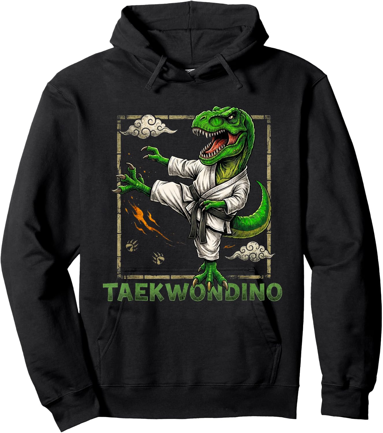 Funny Taekwondo Dinosaur Taekwondosaurus T-Rex Taekwondoin Hoodie - Hoodie | Black