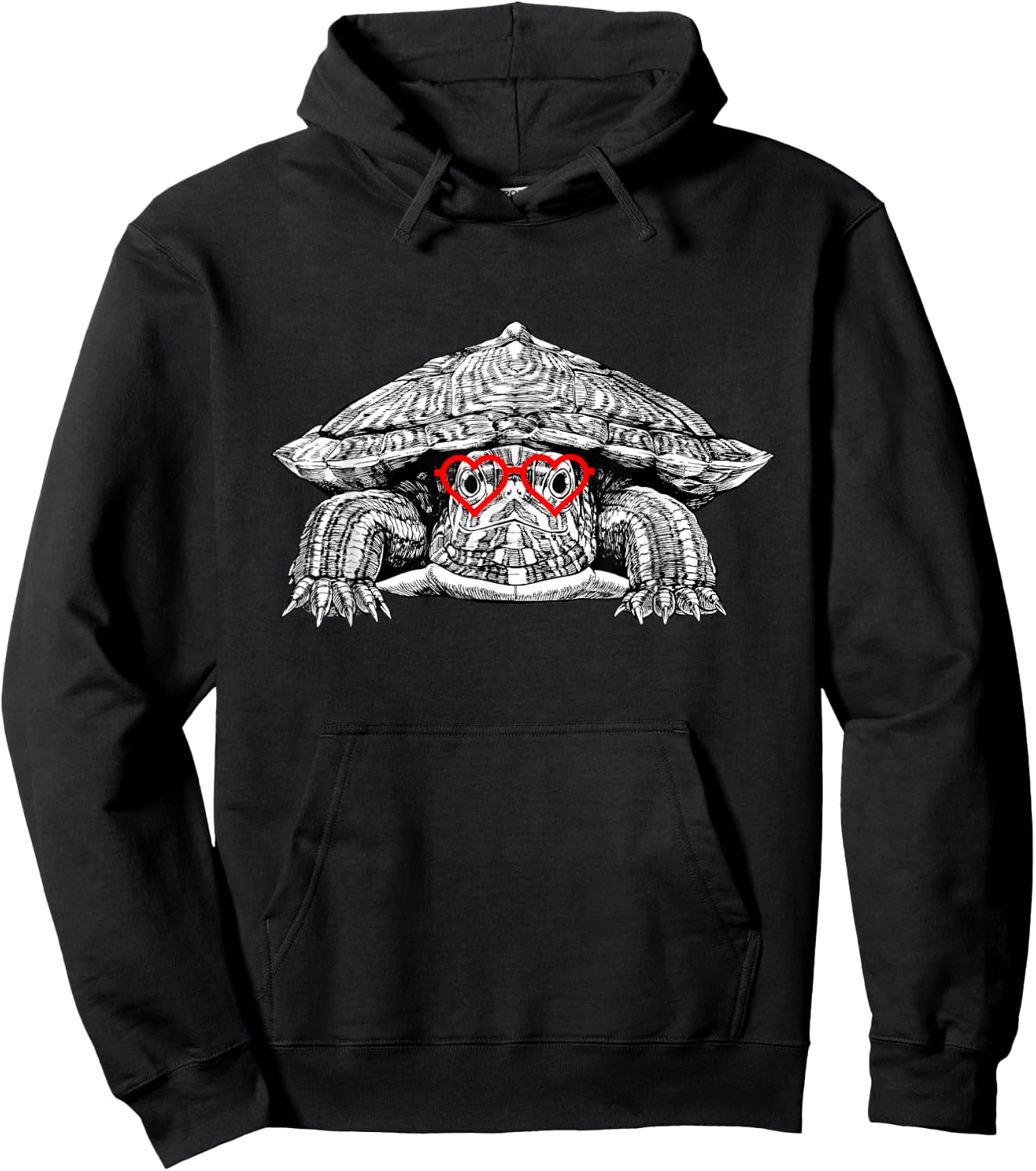 Red Eared Slider Turtle Valentines Day Pet lover. Hoodie - Hoodie | Black