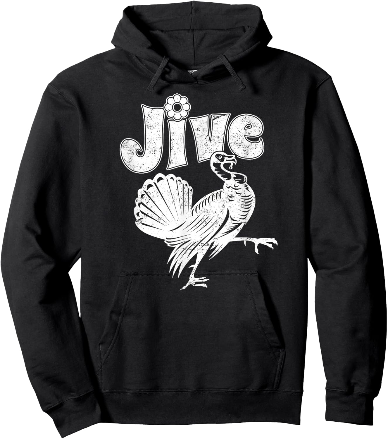 Retro Jive Turkey, Funny Thanksgiving Hoodie - Hoodie | Black
