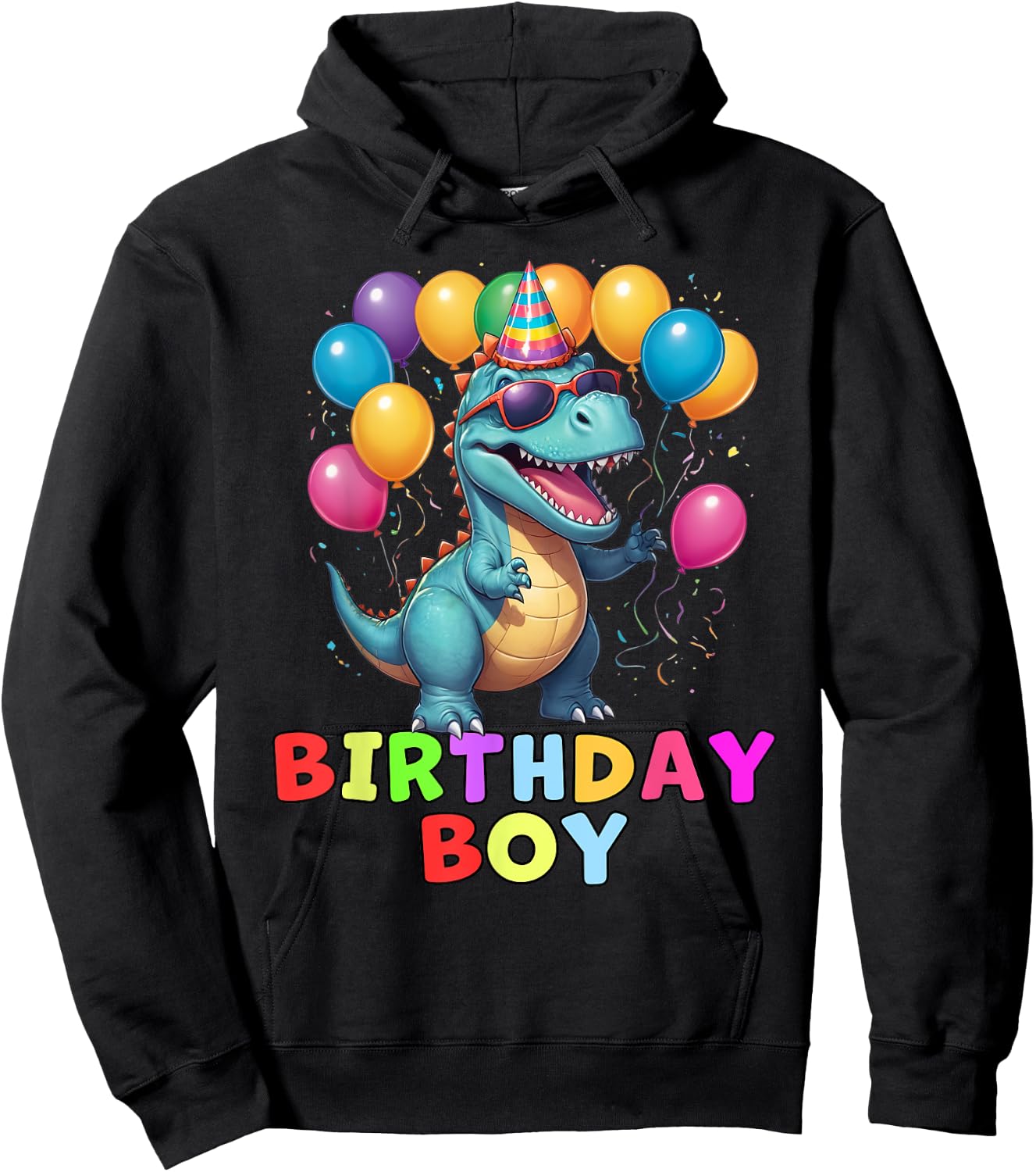 Dinosaur Birthday Boy Birthday Party Hoodie - Hoodie | Black