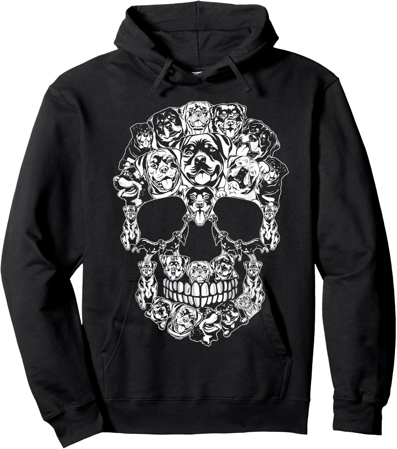Matching Family Rottweiler Dog Skull Costume Halloween Women Kids Hoodie - Hoodie | Black