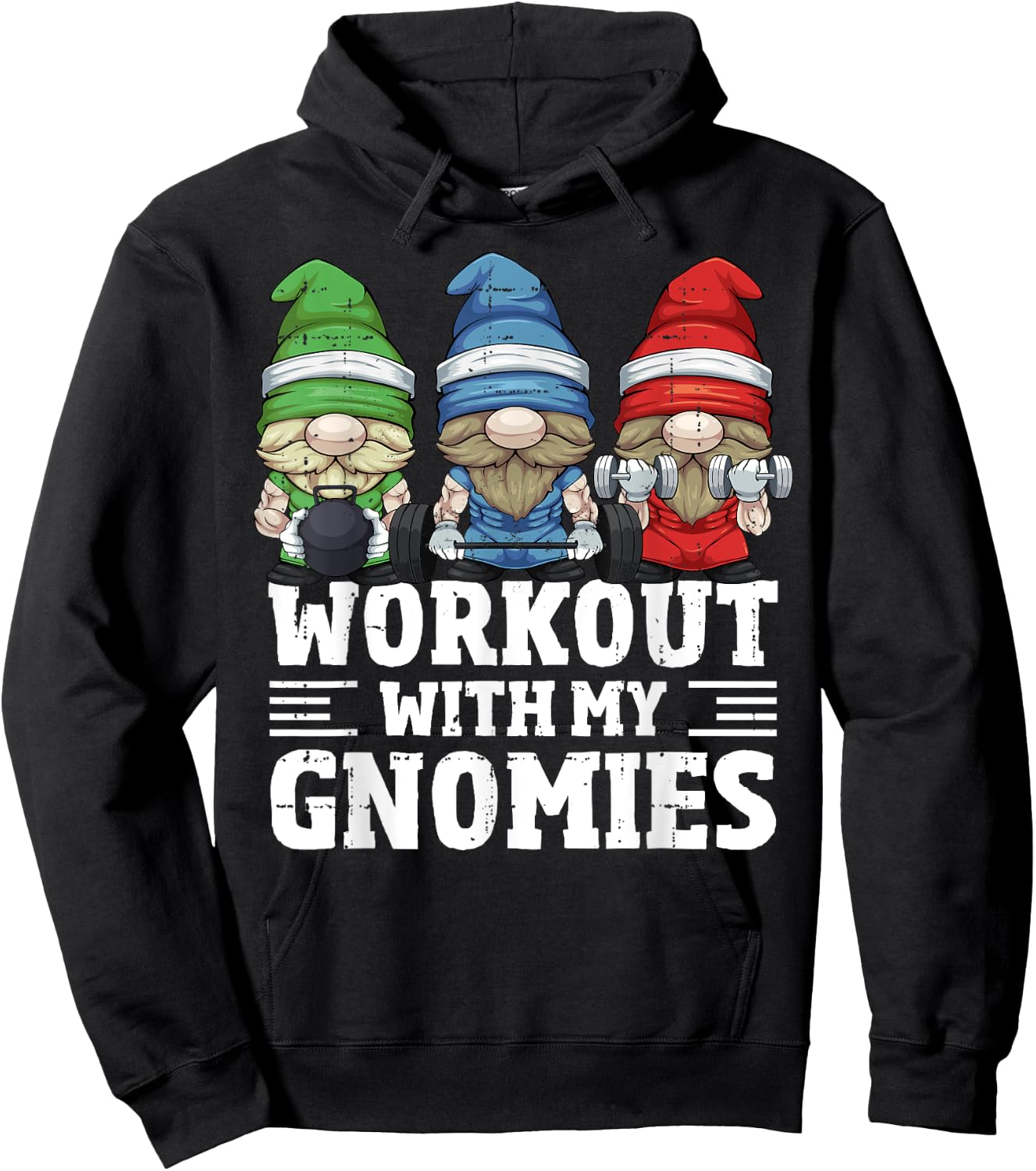 Workout With My Gnomies For Gym Gnomes Hoodie - Hoodie | Black