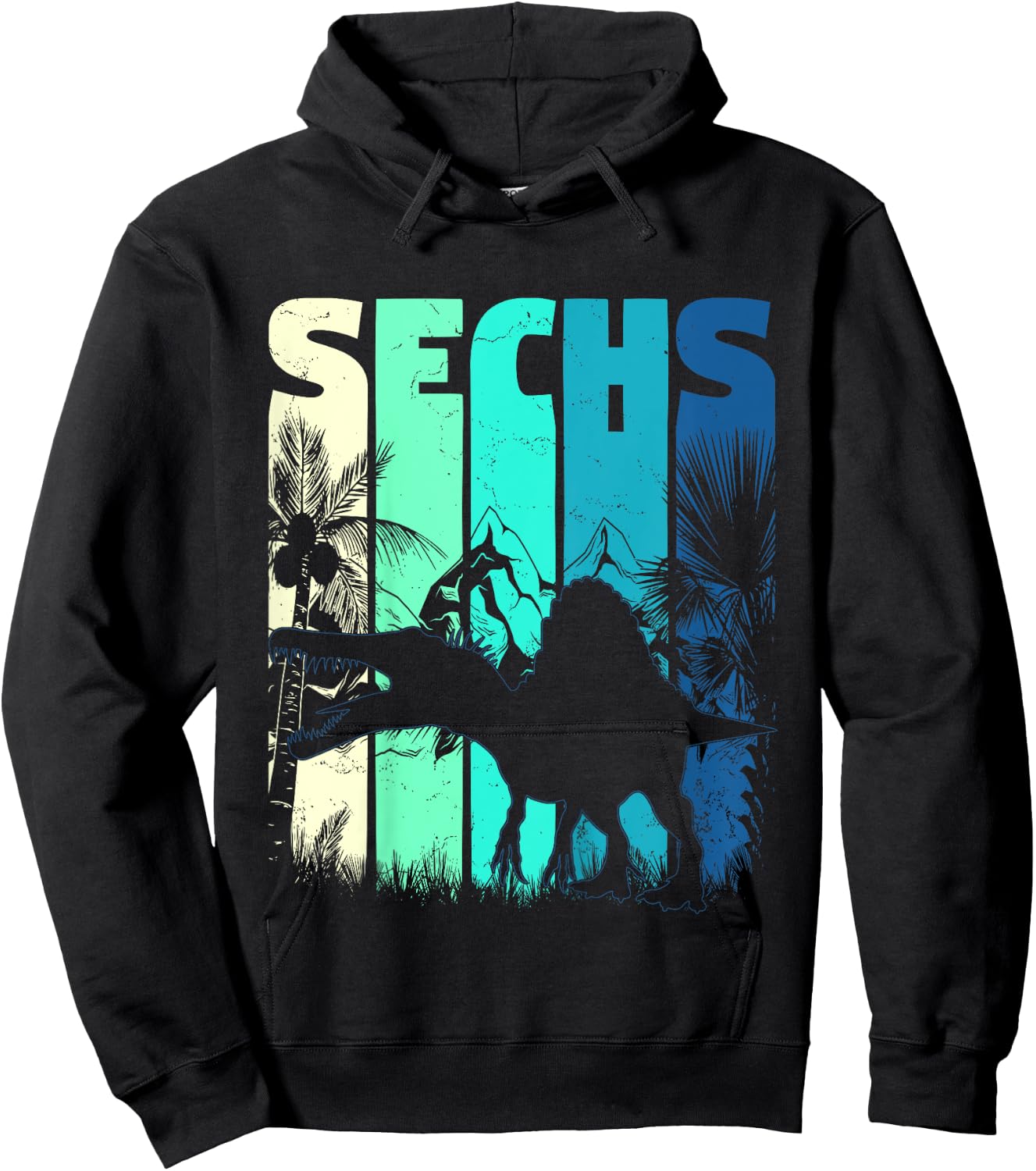 Kinder Spinosaurus 6 Jahre Alt 6. Geburtstag Jungen Mädchen Neun Hoodie - Hoodie | Black