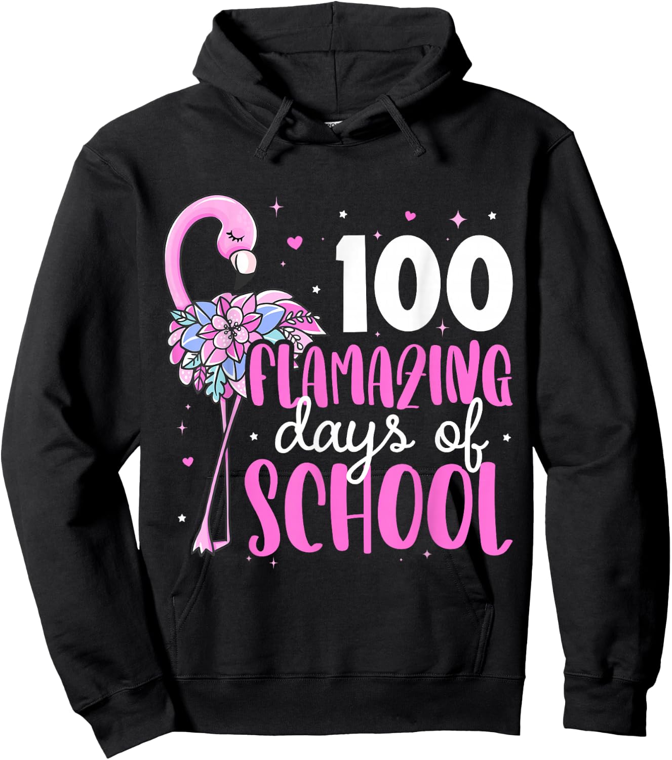 100 Flamazing Days of School Flamingo 100th Day of School Hoodie - Hoodie | Black