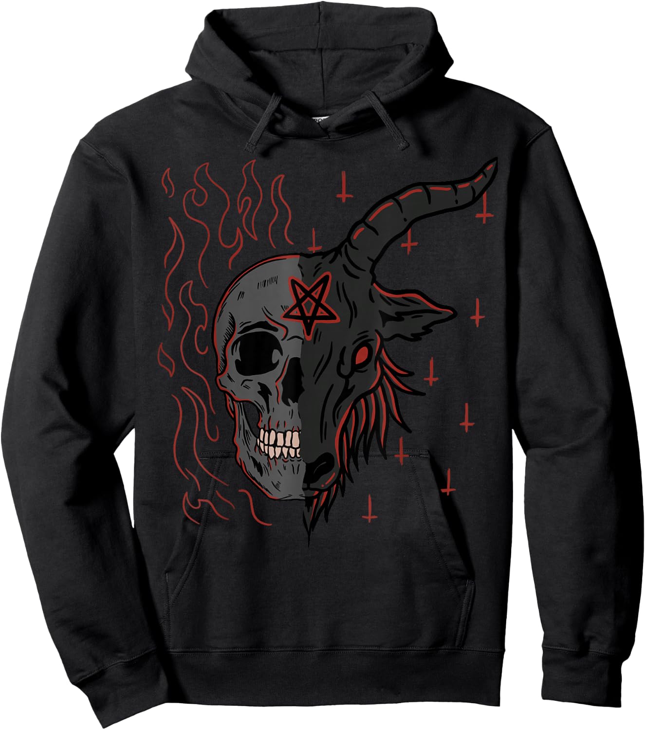 Baphomet Gothic Occult Emo Goats Hoodie - Hoodie | Black