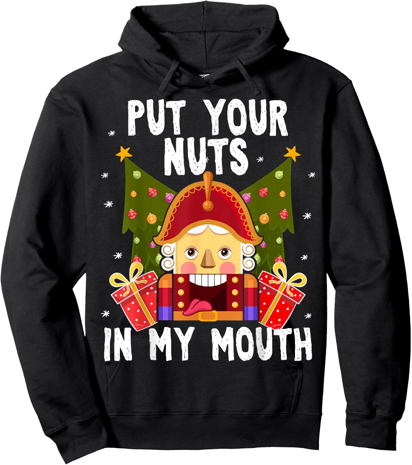 Put Your Nuts In My Mouth - Funny Gay Christmas Shirt Hoodie - Hoodie | Black