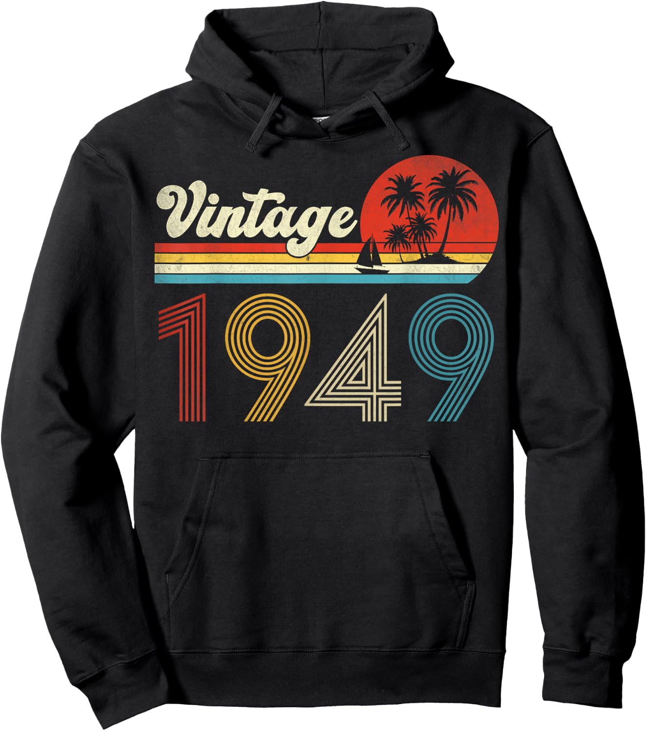 Vintage 1949 75th Birthday Gifts Women 75 Years Old Hoodie - Hoodie | Black