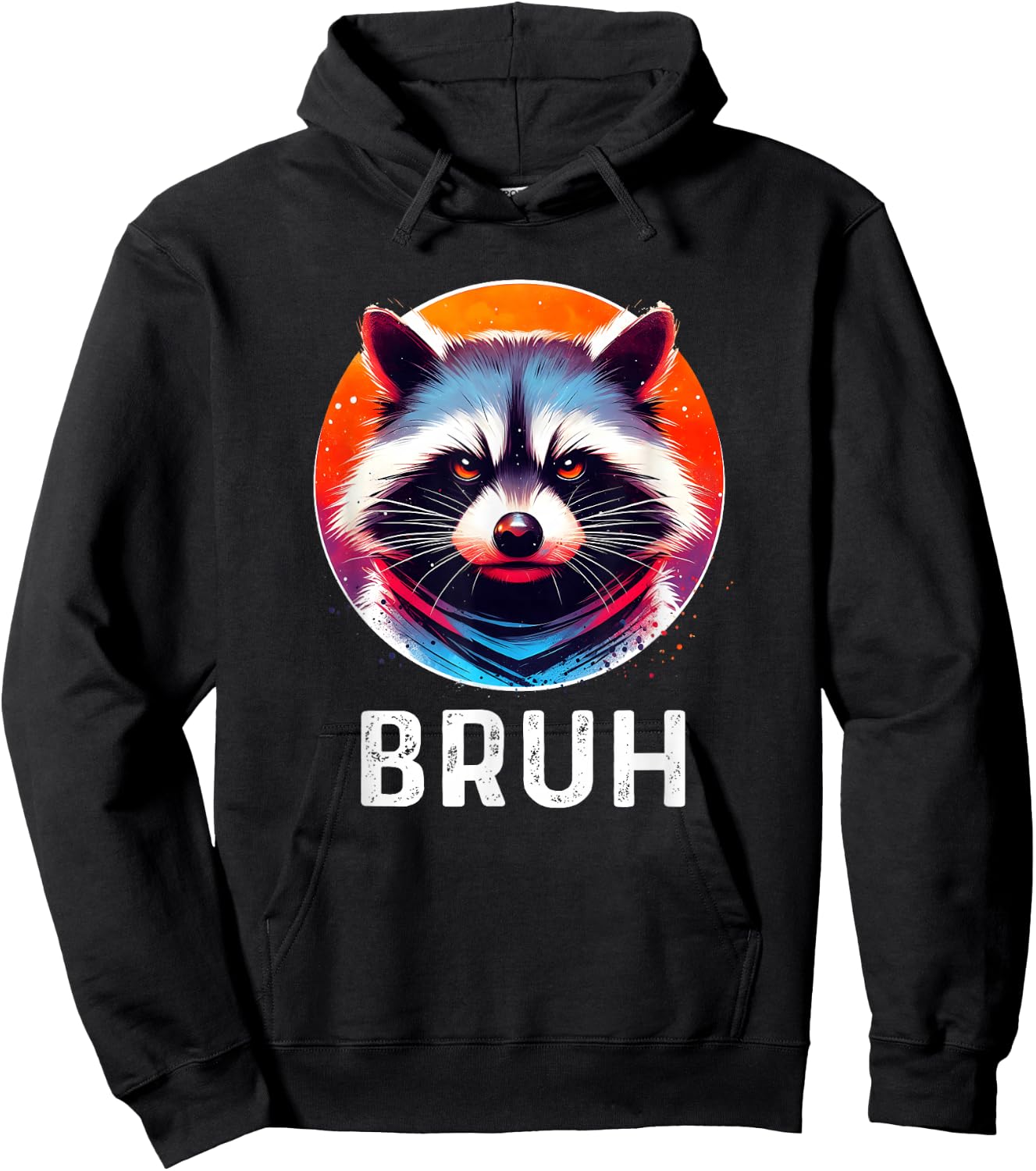 Bruh Raccoon Shirt Funny Slang Trash Panda Meme Boys Graphic Hoodie - Hoodie | Black
