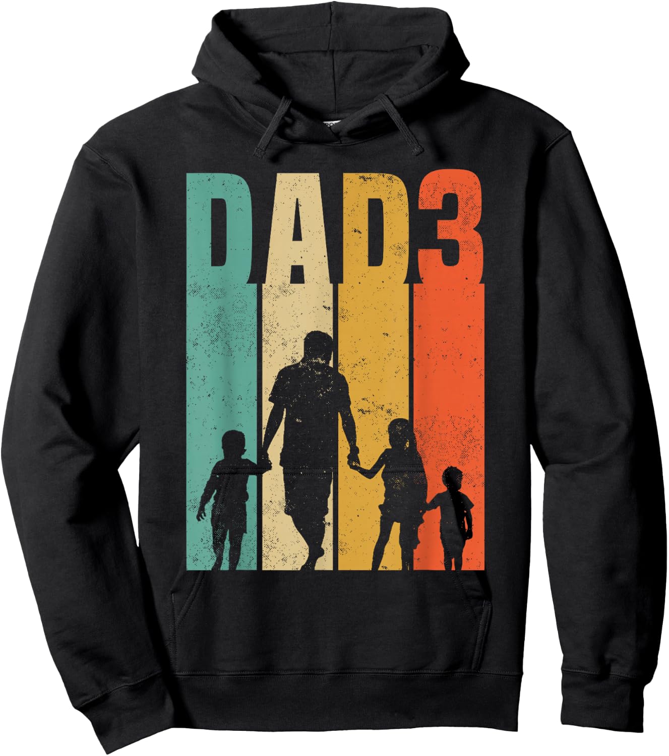 Dad hoch 3 - Vater 3 Kinder Dreifach Papa Hoodie - Hoodie | Black