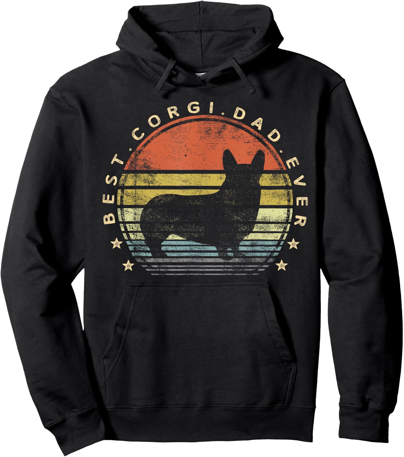 Best Corgi Dad Ever Daddy Gifts Dog Lover Owner Men Kids Hoodie - Hoodie | Black