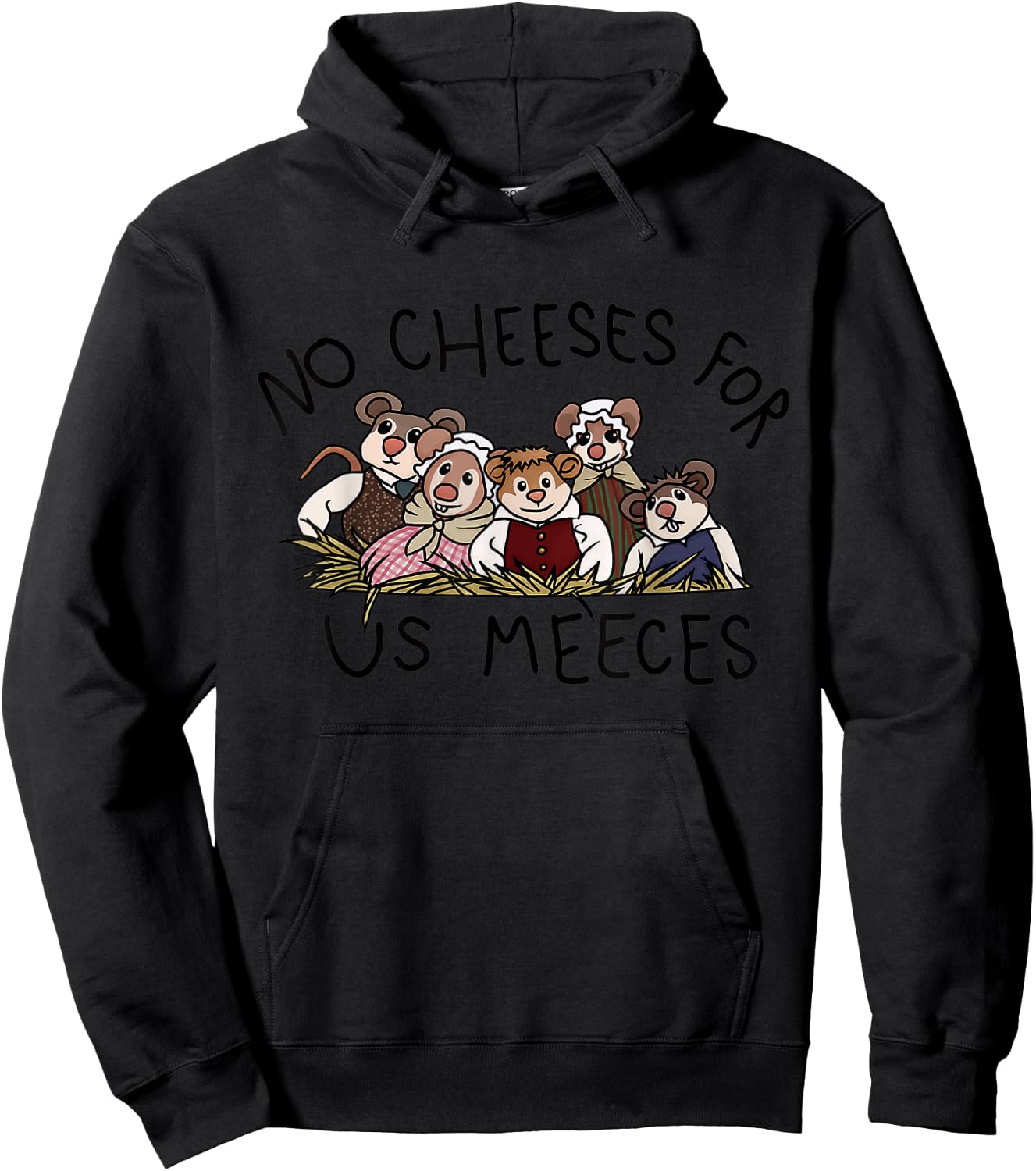 No Cute Cheeses For Us Christmas Meeces Holiday Hoodie - Hoodie | Black