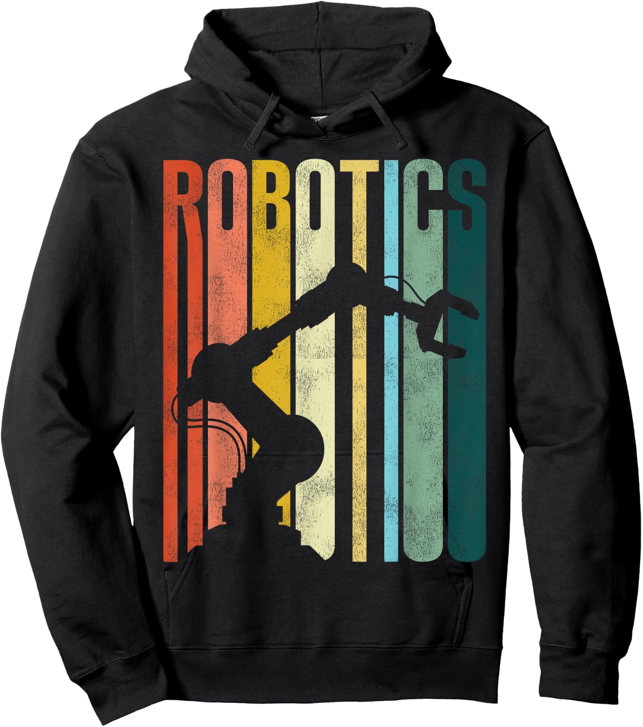 Robot Robotics Engineer Retro Vintage Robotics Hoodie - Hoodie | Black