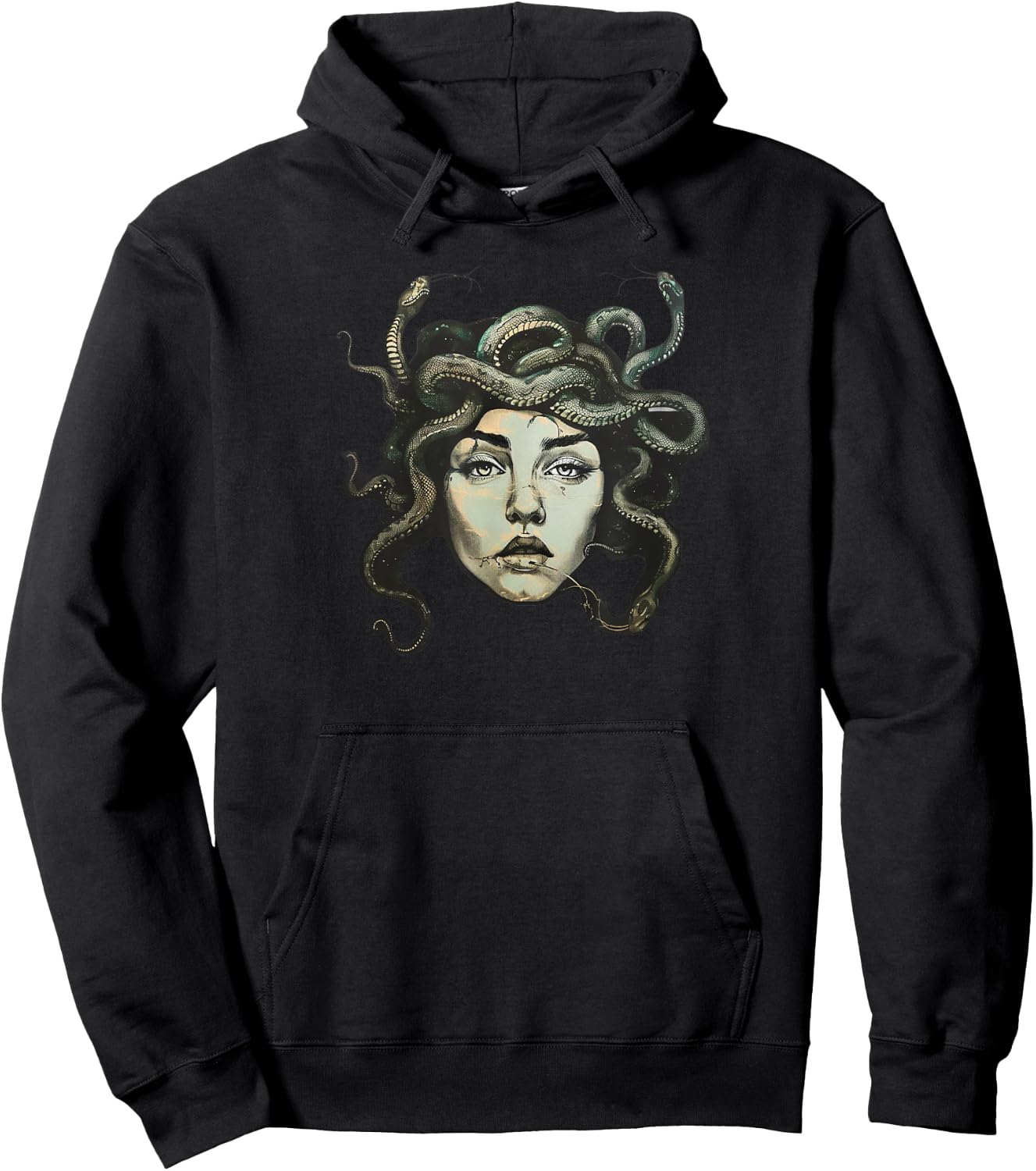 Female Gaze Staring Petrify Medusa Hoodie - Hoodie | Black
