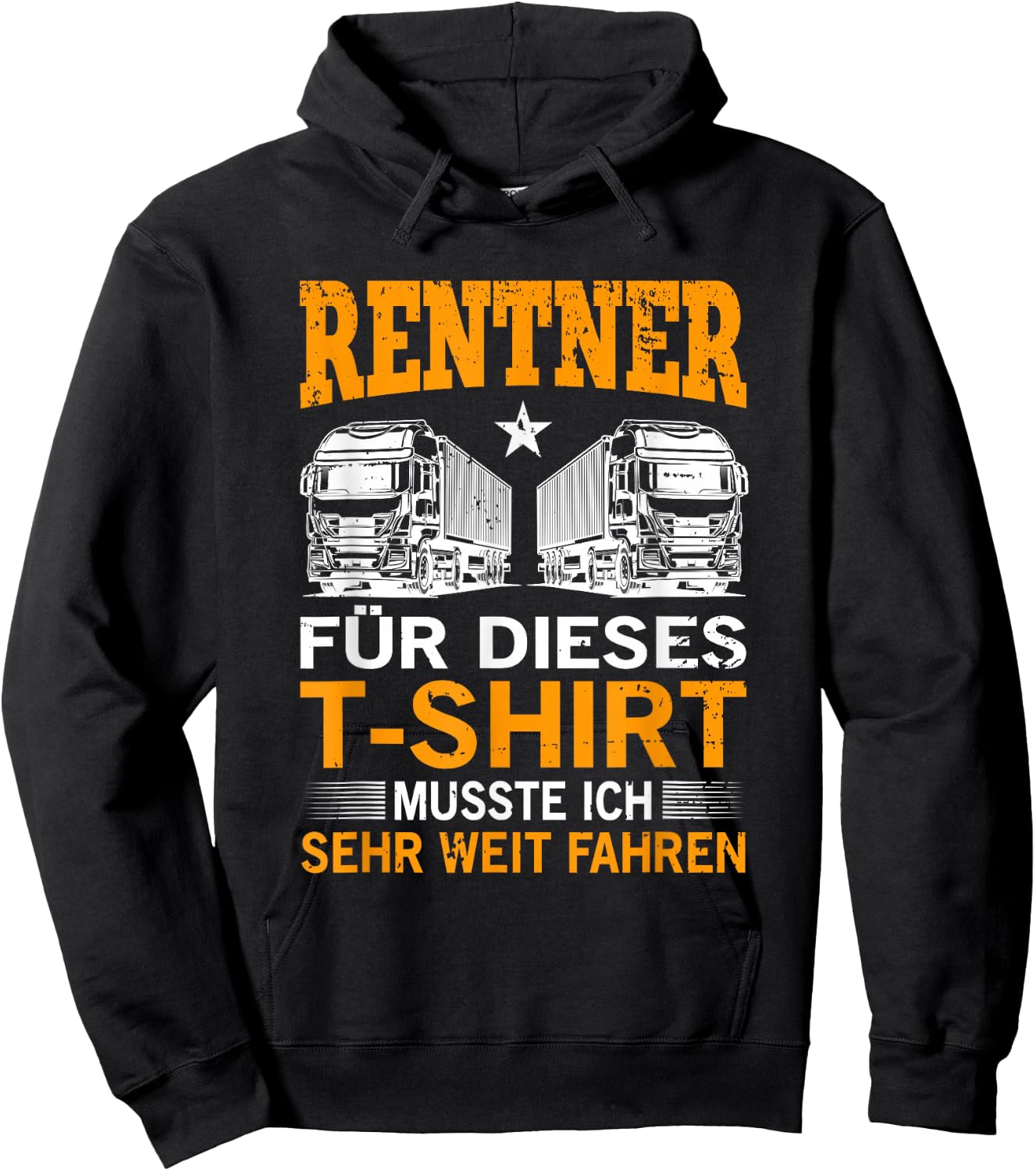 Renteneintritt Rentenalter LKW Fernfahrer Geschenk - LKW Fahrer Rente Pension Trucker Opa LKW - Fahrer Rentner Schwarz Klein Klassisch V-Ausschnitt Kurzarm Polyester 100% Pull-On S Hoodie - Hoodie | Black