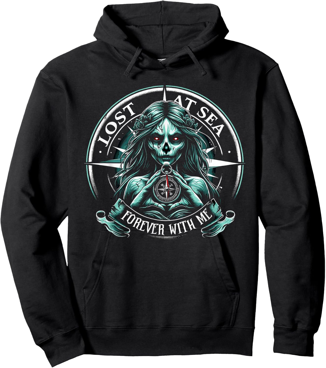 Spooky Sirens Horror Mermaid Creepy Mermaid Haunted Sea Hoodie - Hoodie | Black