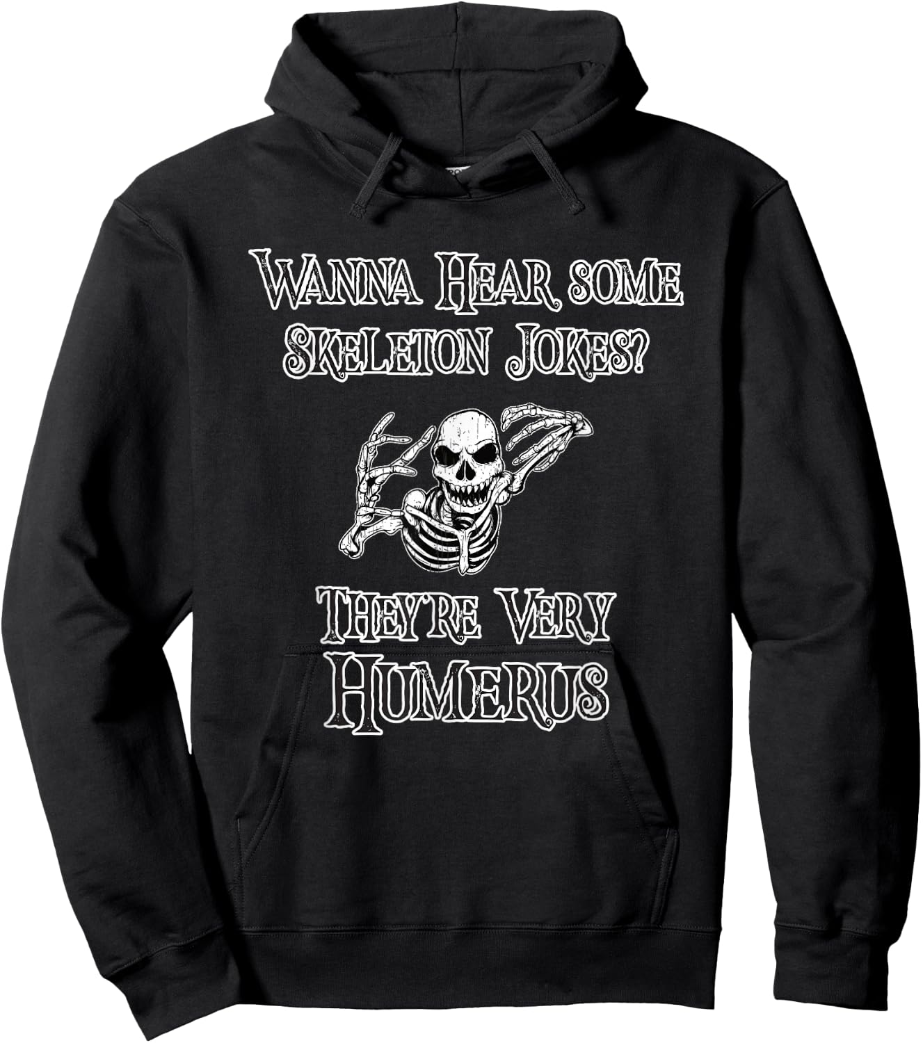 Skeleton Pun Funny Halloween Bone Joke Humor Costume Hoodie - Hoodie | Black
