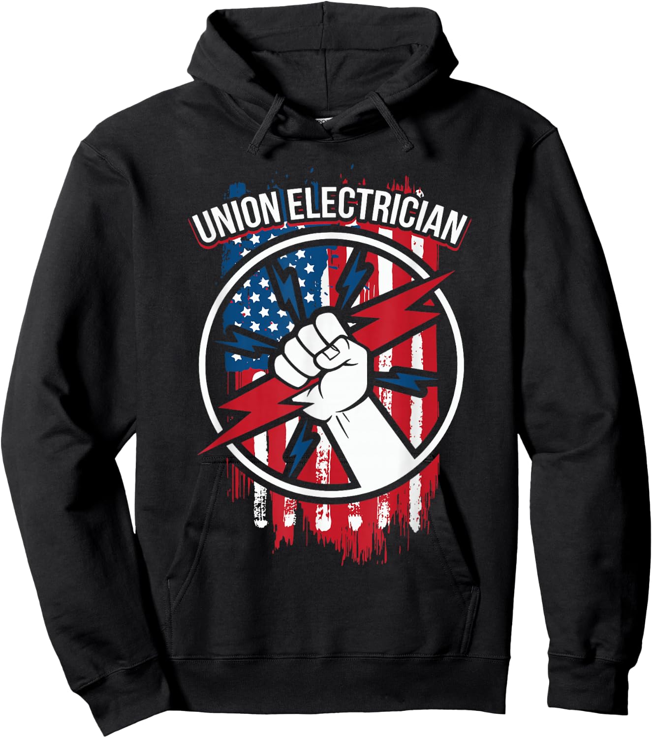 Union Electrician Shirt | Gifts for American Electricians Hoodie - Hoodie | Black