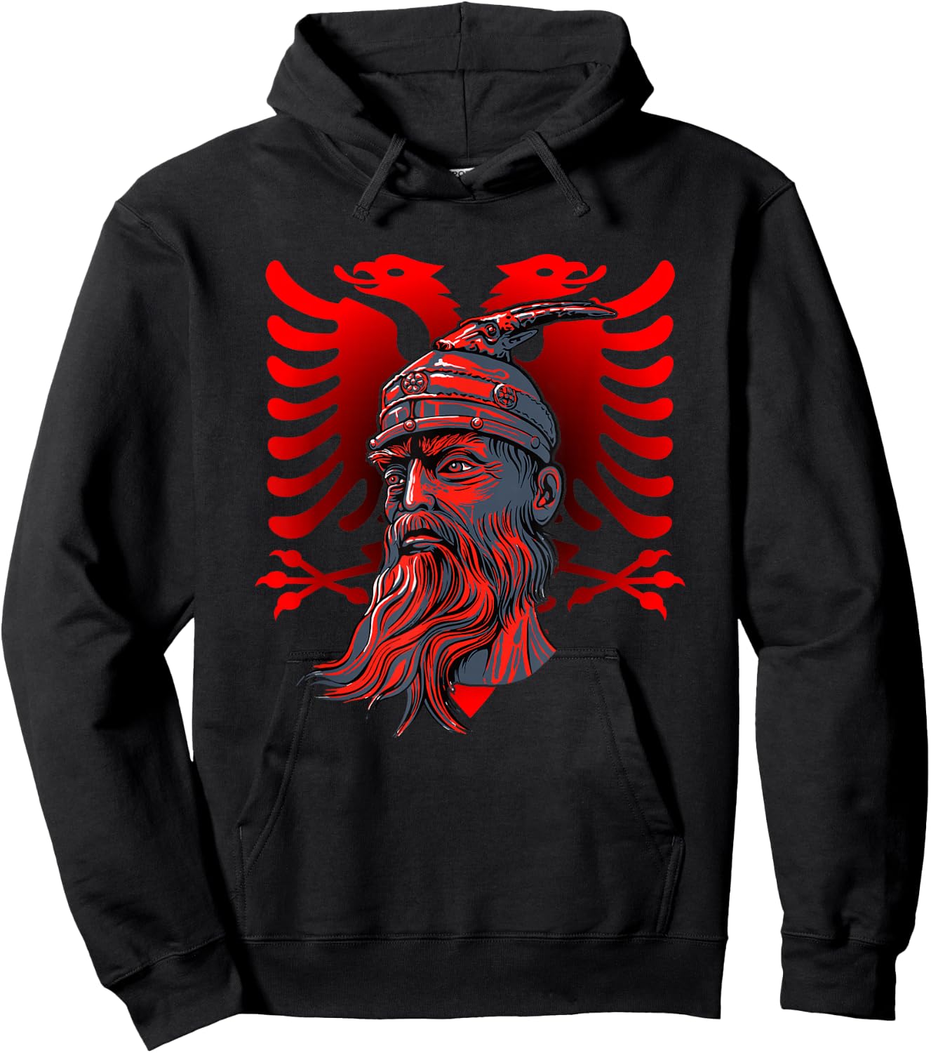 Skanderbeg Albanischer Nationalheldenadler Kosovo Albaner Hoodie - Hoodie | Black