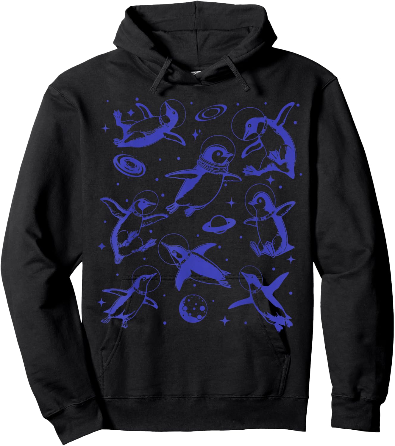 Retro Penguins In Space Astronaut Sea Animal Penguins Lover Hoodie - Hoodie | Black