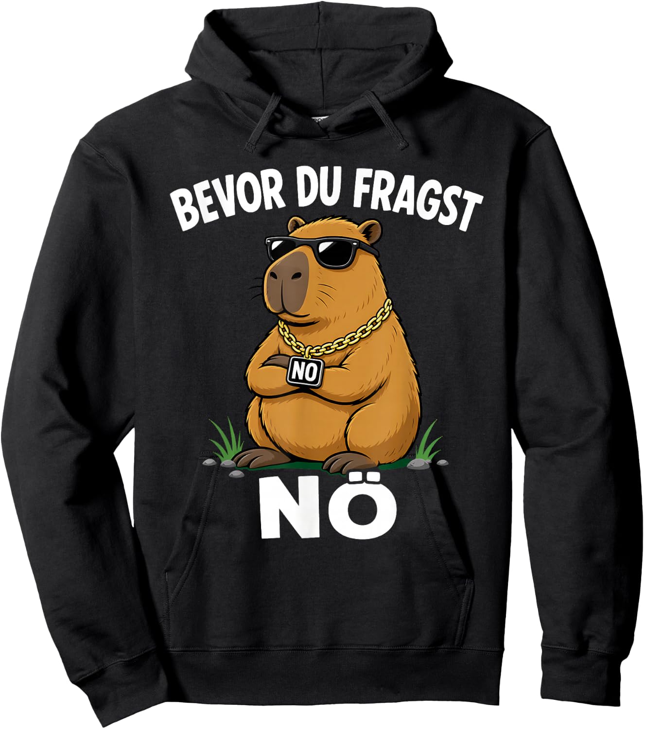 Lustige Capybara Bevor Du Fragst Nein Nö Hoodie - Hoodie | Black
