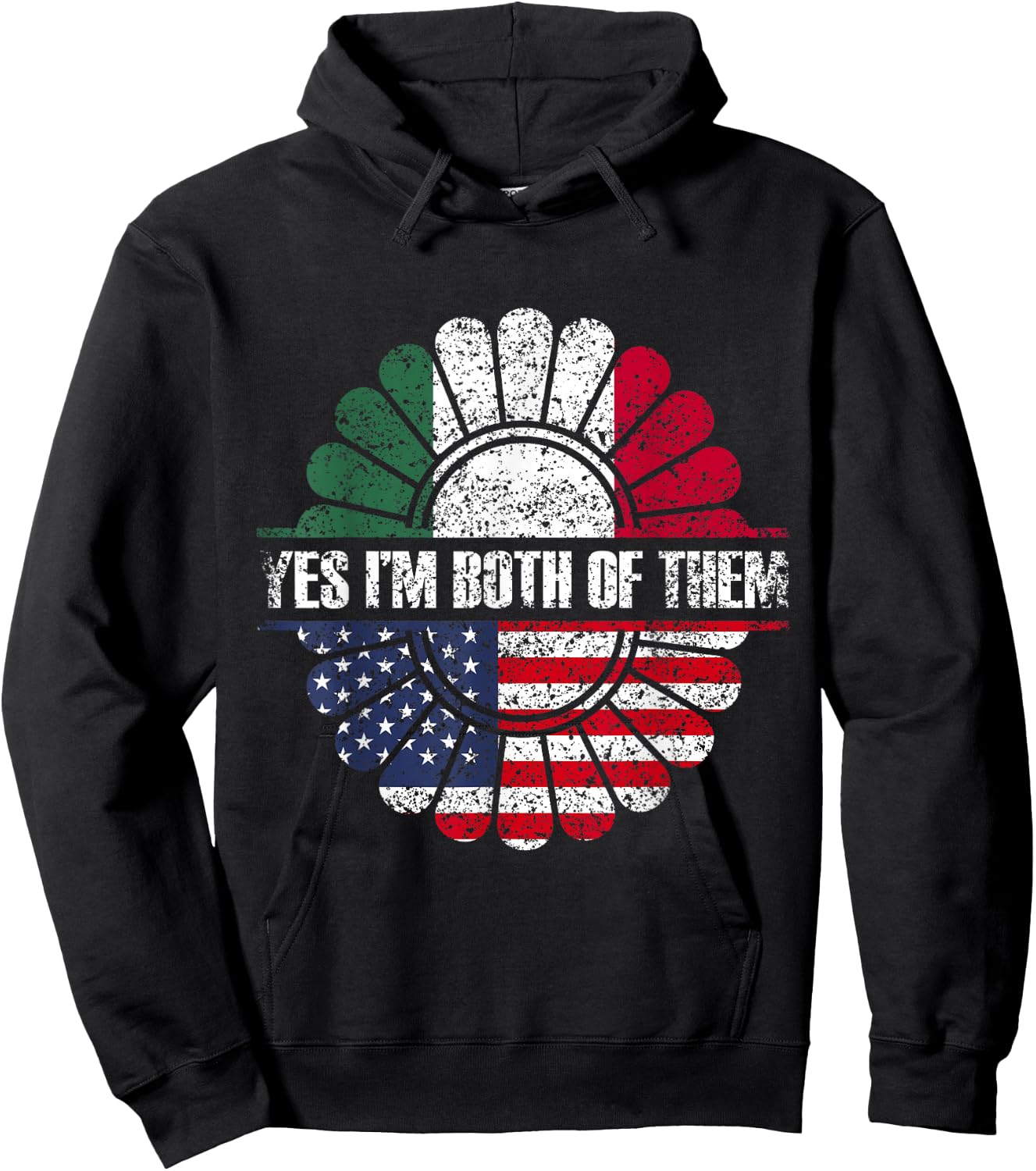 Yes I'm Both Of Them America Usa Mexico Mexican American Us Hoodie - Hoodie | Black