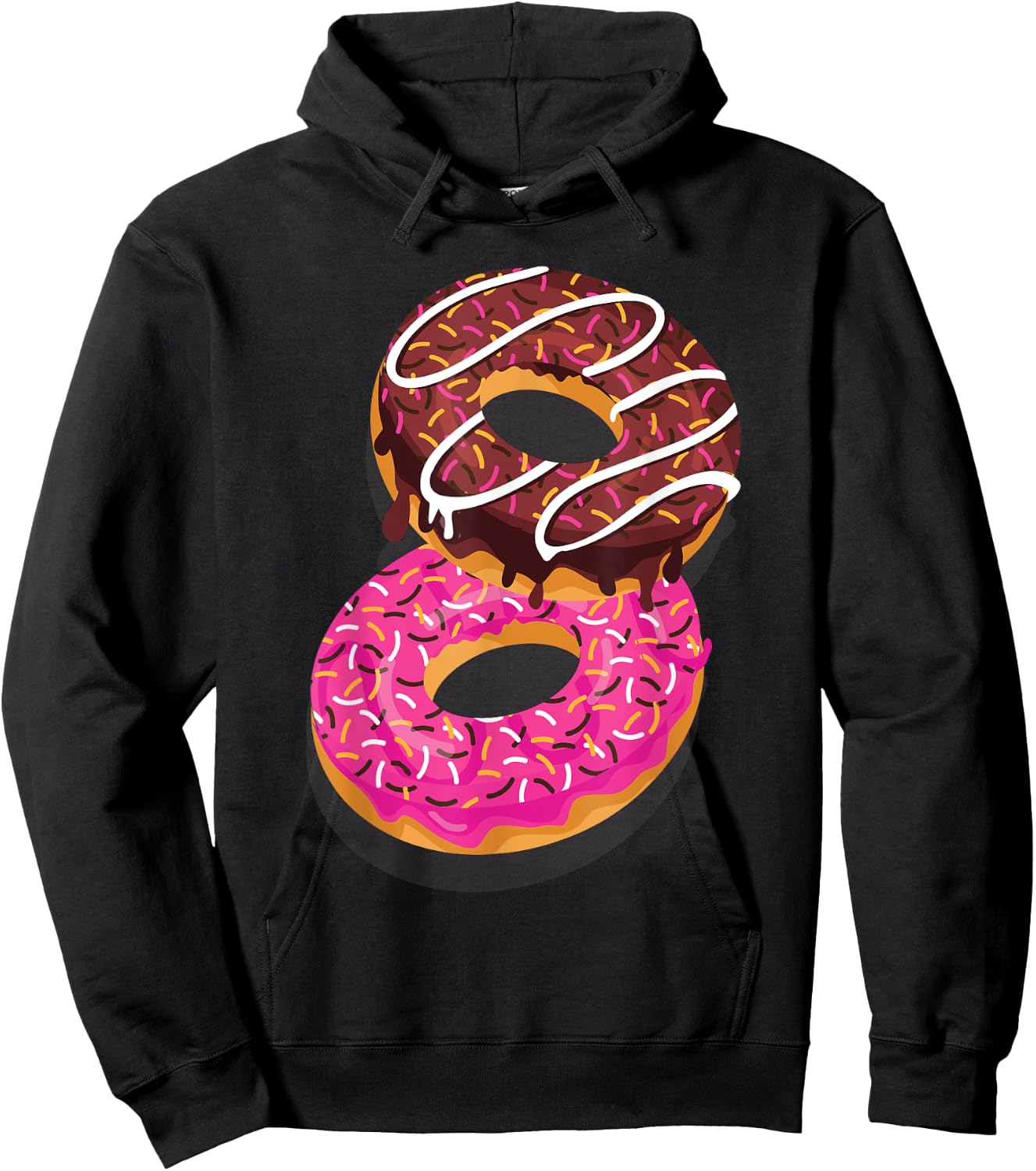 Donut Sweet Dessert Snack Funny Doughnut Food Lover Gifts Hoodie - Hoodie | Black