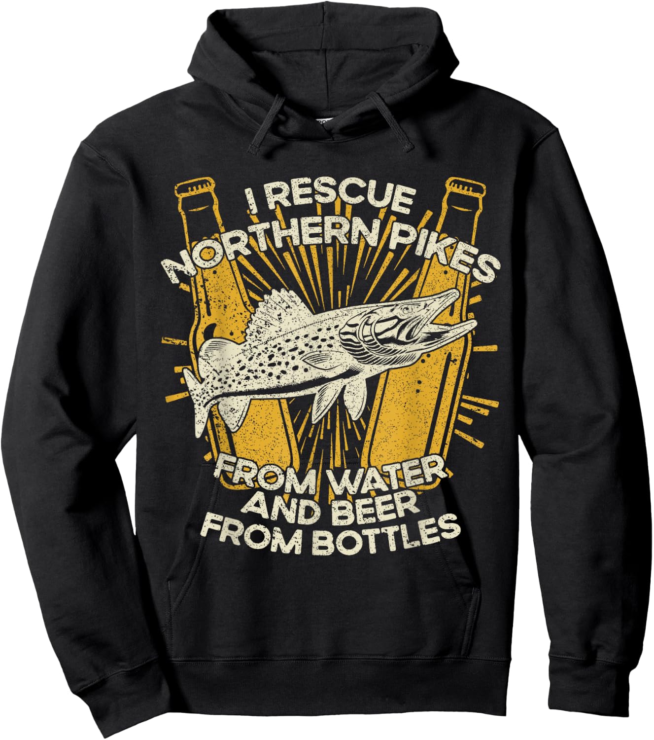 I Rescue Fish And Beer - Fisherman Fishing Northern Pike Hoodie - Hoodie | Black