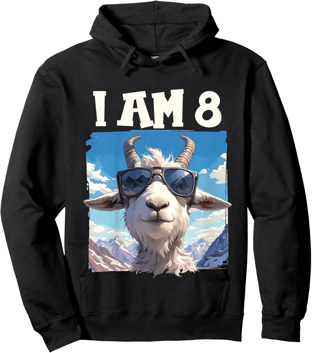 Kids 8 Years old 8 birthday Goats Boy Girl Goat Hoodie - Hoodie | Black
