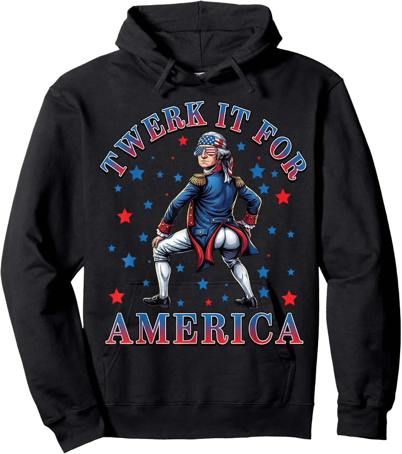 Twerk It for America Funny Patriotic Adult Humor 4th of July Hoodie - Hoodie | Black