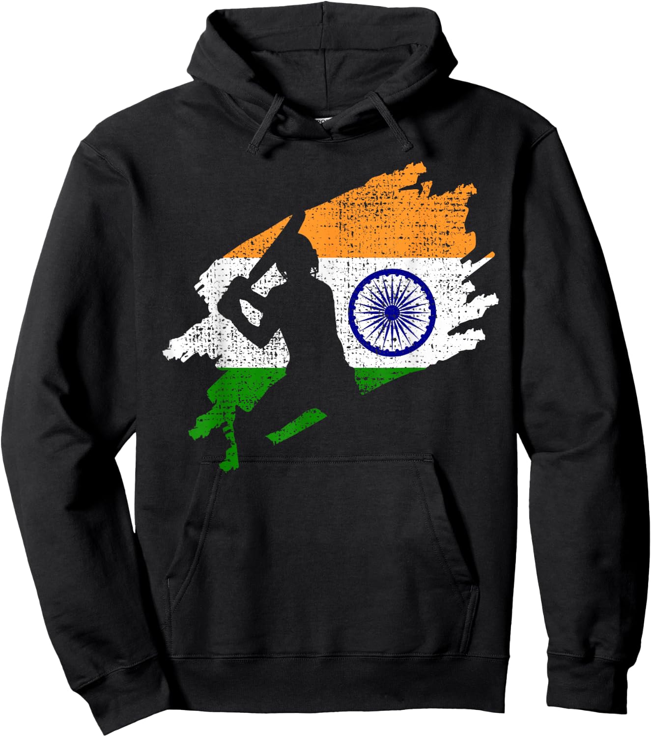 Cricket India Flag Jersey Vintage Gift Hoodie - Hoodie | Black