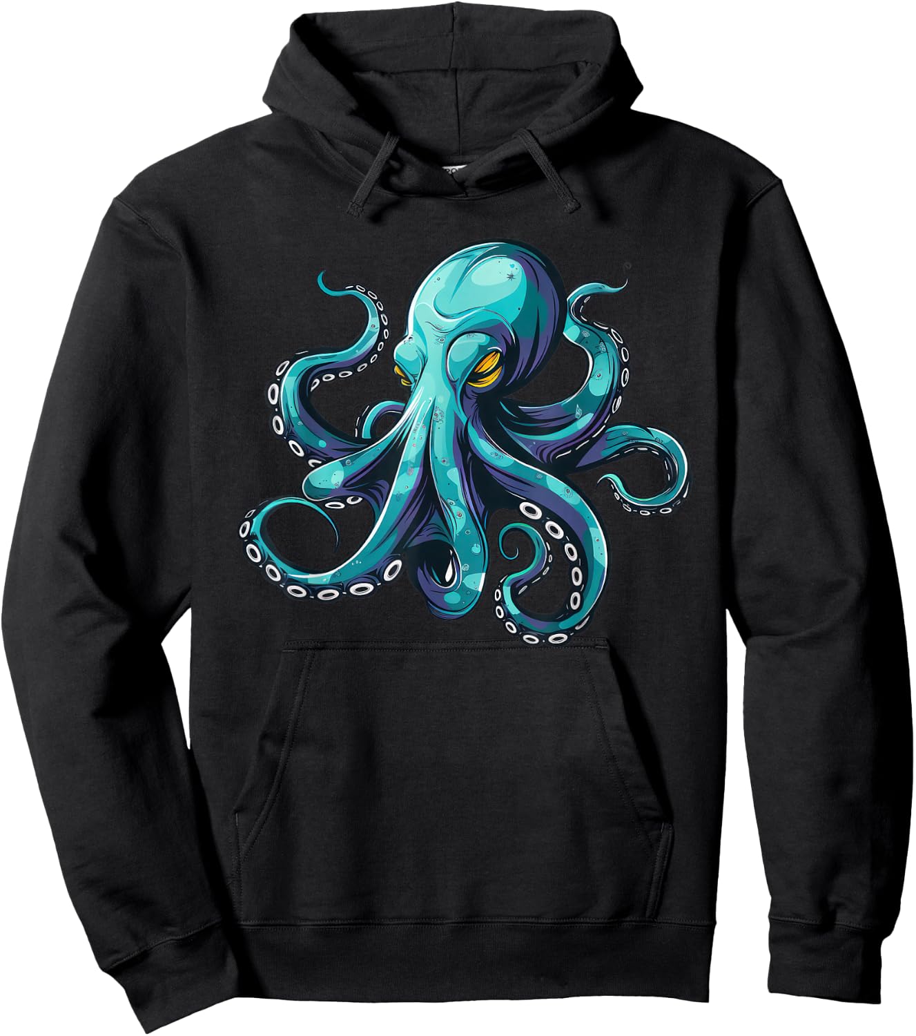 Blue Octopus Hoodie - Hoodie | Black