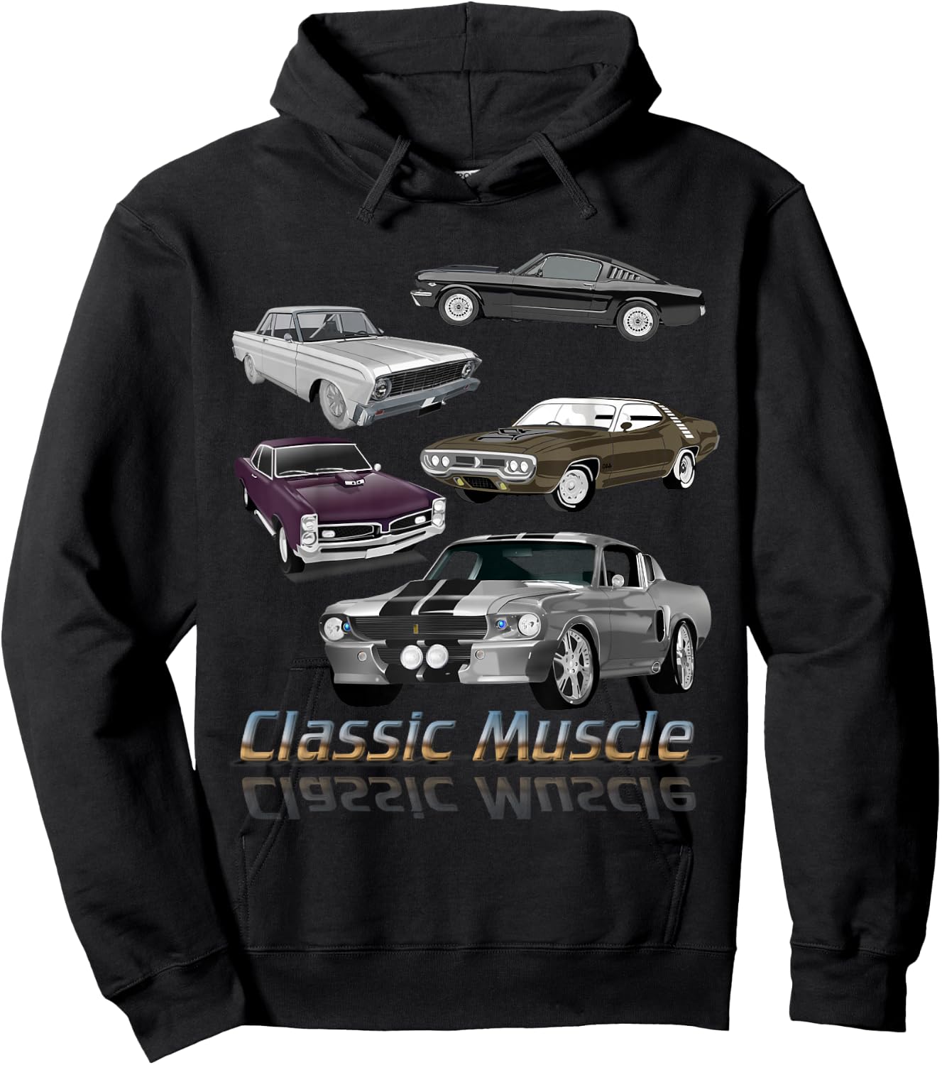Classic American Muscle Cars Vintage Gift Hoodie - Hoodie | Black