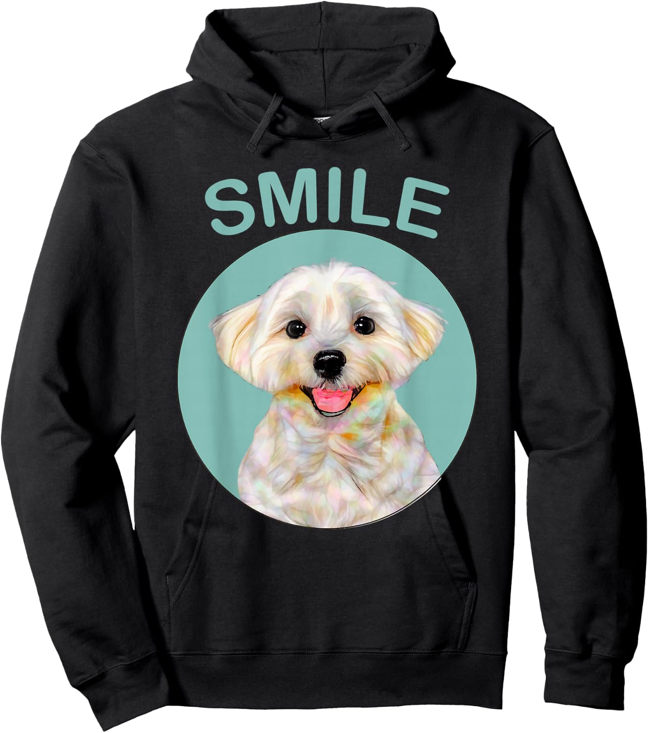 Funny Dog Shirt - Smiling Maltese Women Kids Hoodie - Hoodie | Black