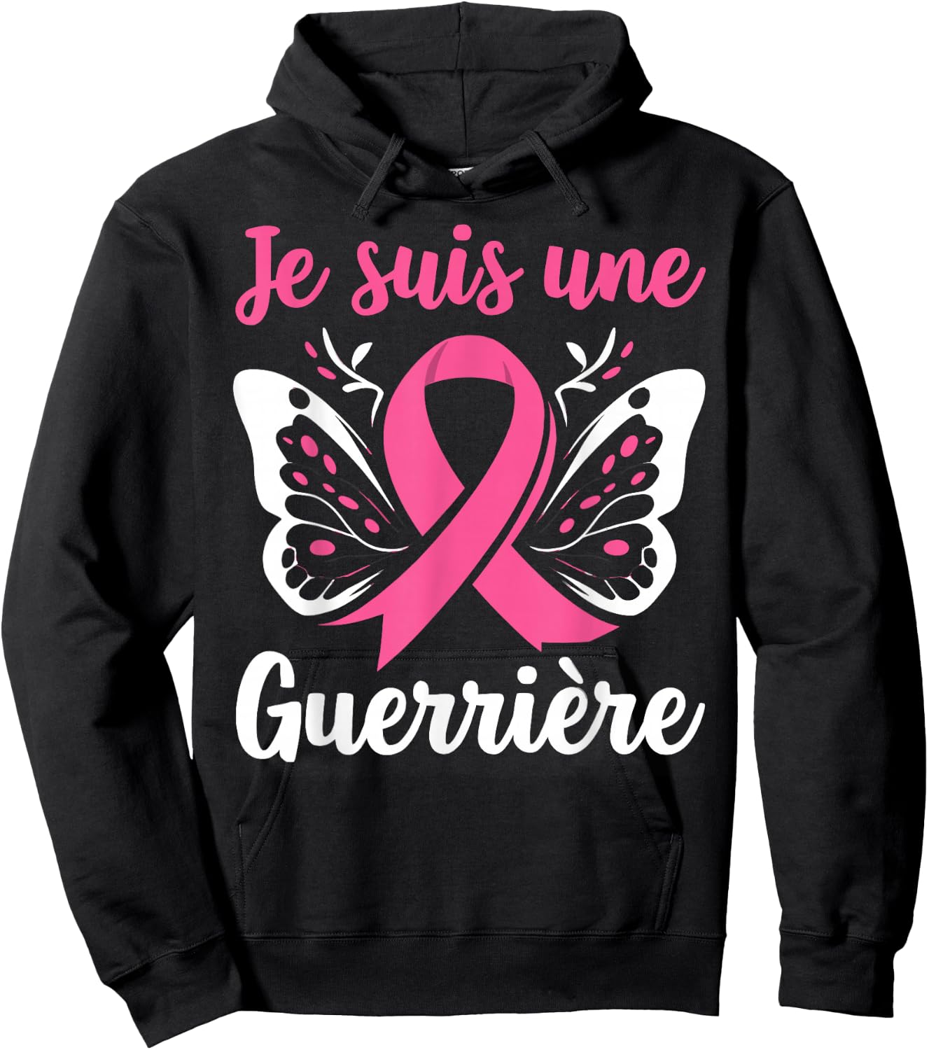 I Am A Warrior October Pink Breast Cancer Support Hoodie - Hoodie | Black