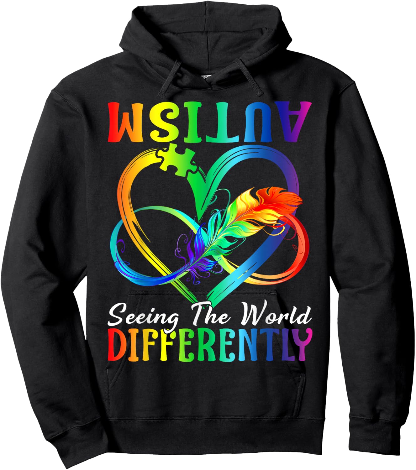 Seeing the World differently Autism Awareness Infinity Hoodie - Hoodie | Black