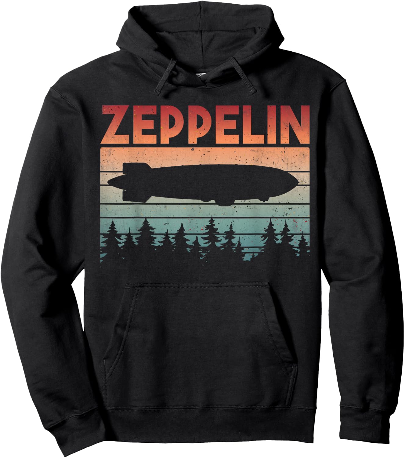 Zeppelin Dirigible Vintage Zepelin Airship Retro Men Women Hoodie - Hoodie | Black
