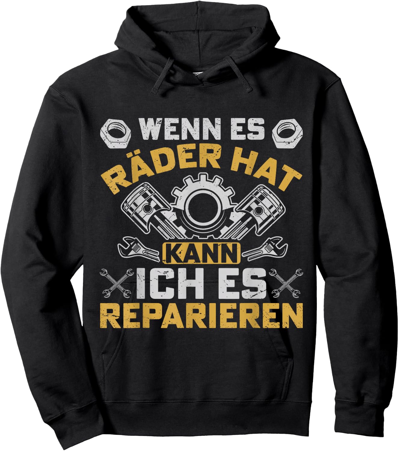 with German Text "Werkstatt KFZ Mechanik Hoodie - Hoodie | Black