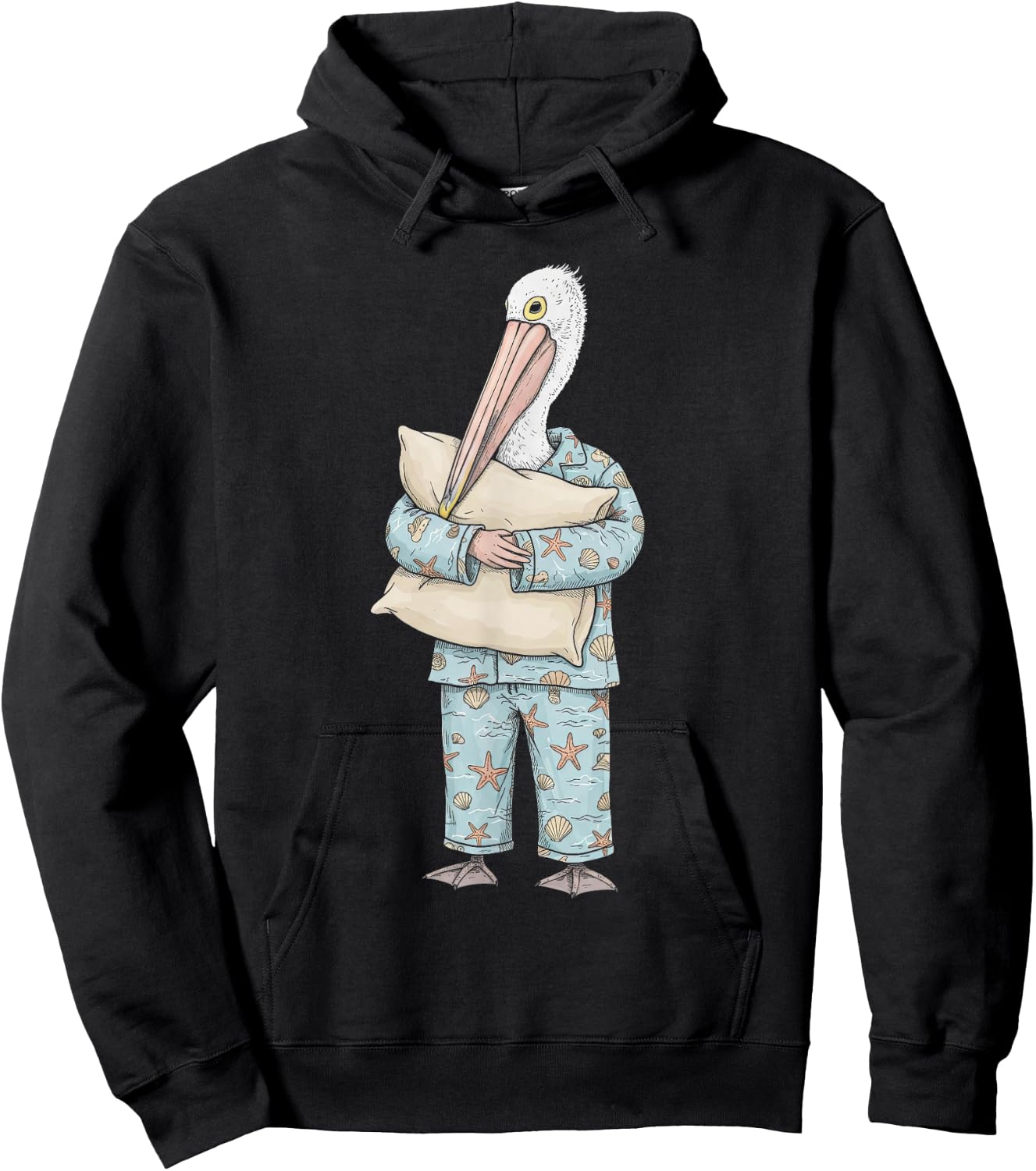 Funny Sleepy Pelican Pajama Women Men Kids Boys And Girls Hoodie - Hoodie | Black