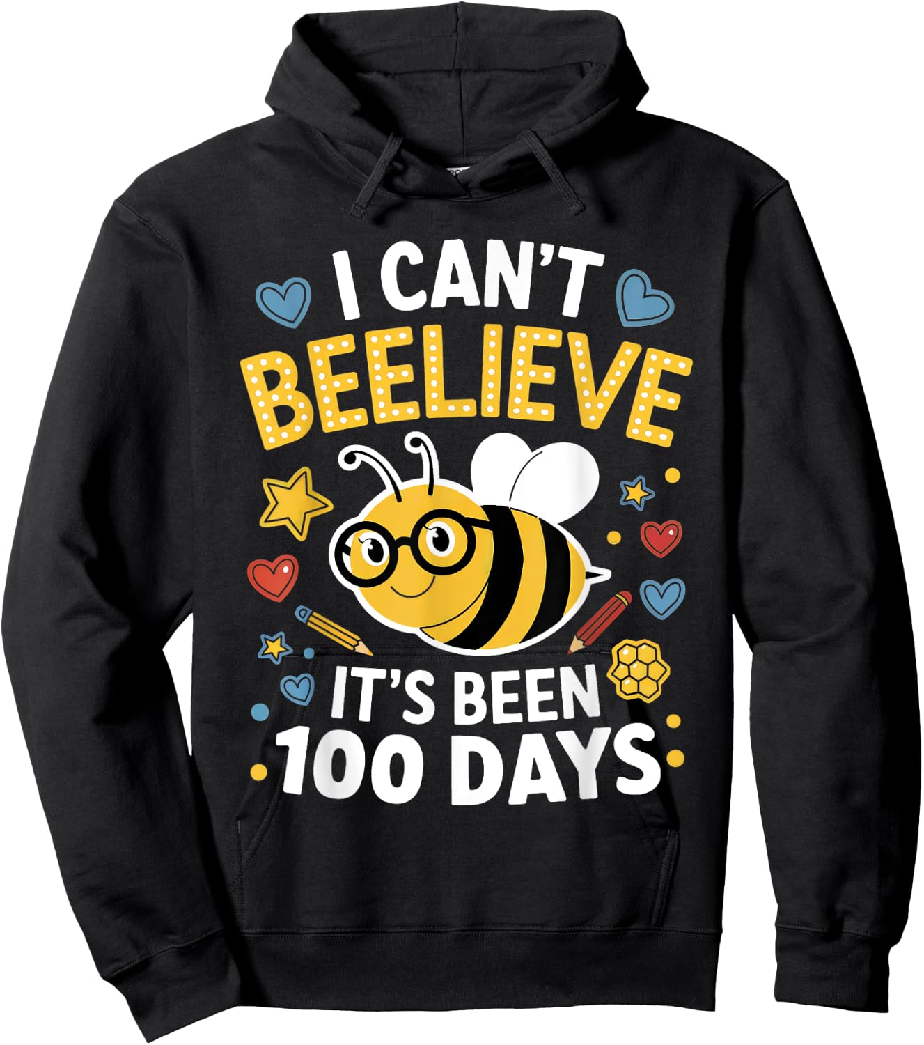 I Can't Believe It's Been 100 Days of School Bee Teacher Kid Hoodie - Hoodie | Black