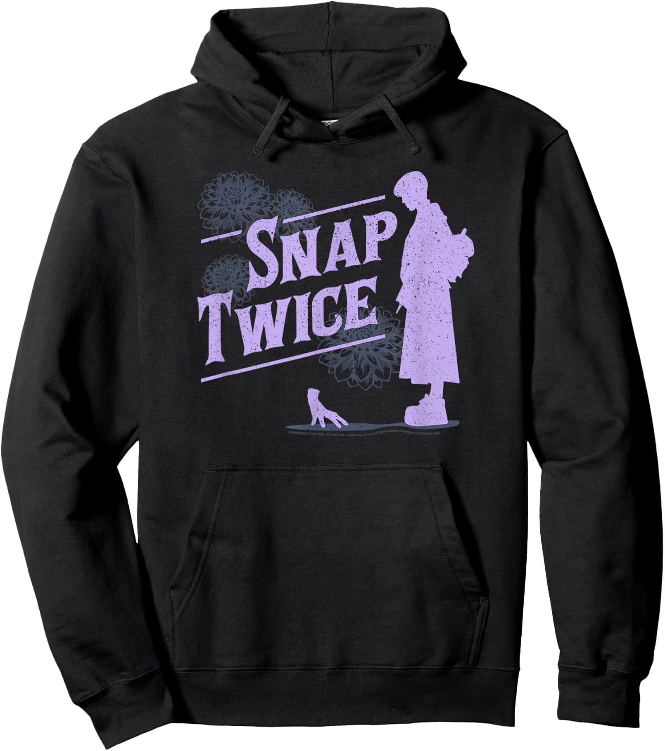 Wednesday Snap Twice Thing & Wednesday Silhouette Logo Hoodie - Hoodie | Black