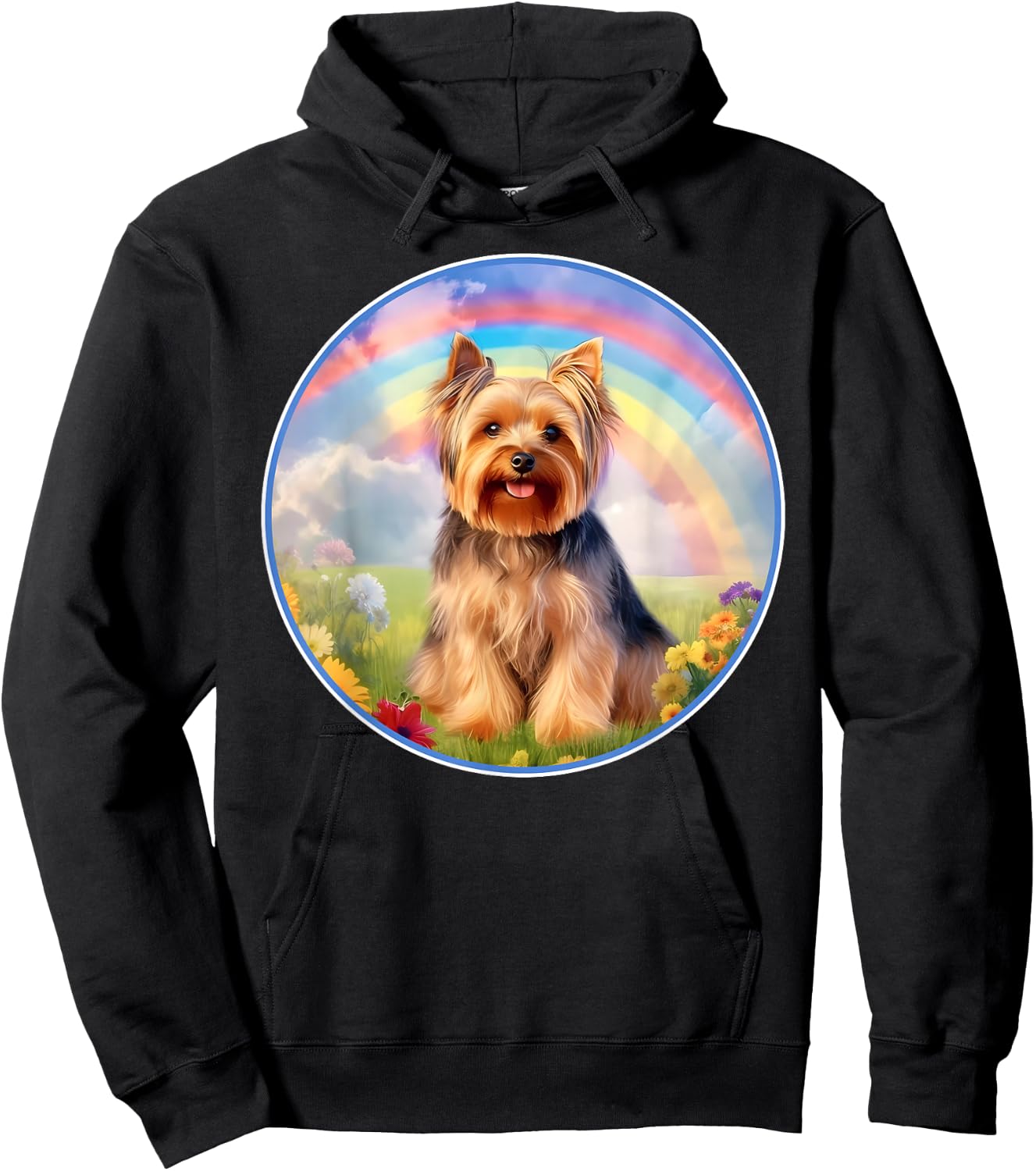 Yorkie Rainbow Bridge Cute Yorkshire Terrier Memorial Hoodie - Hoodie | Black