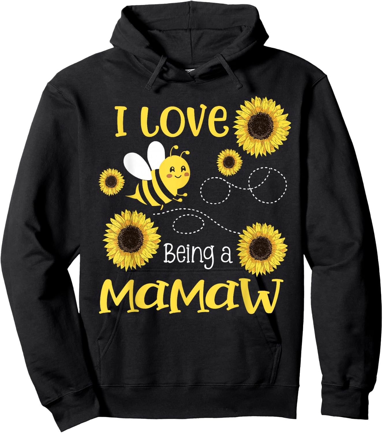 I Love Being A Mamaw Sunflower Bee Lover Hoodie - Hoodie | Black