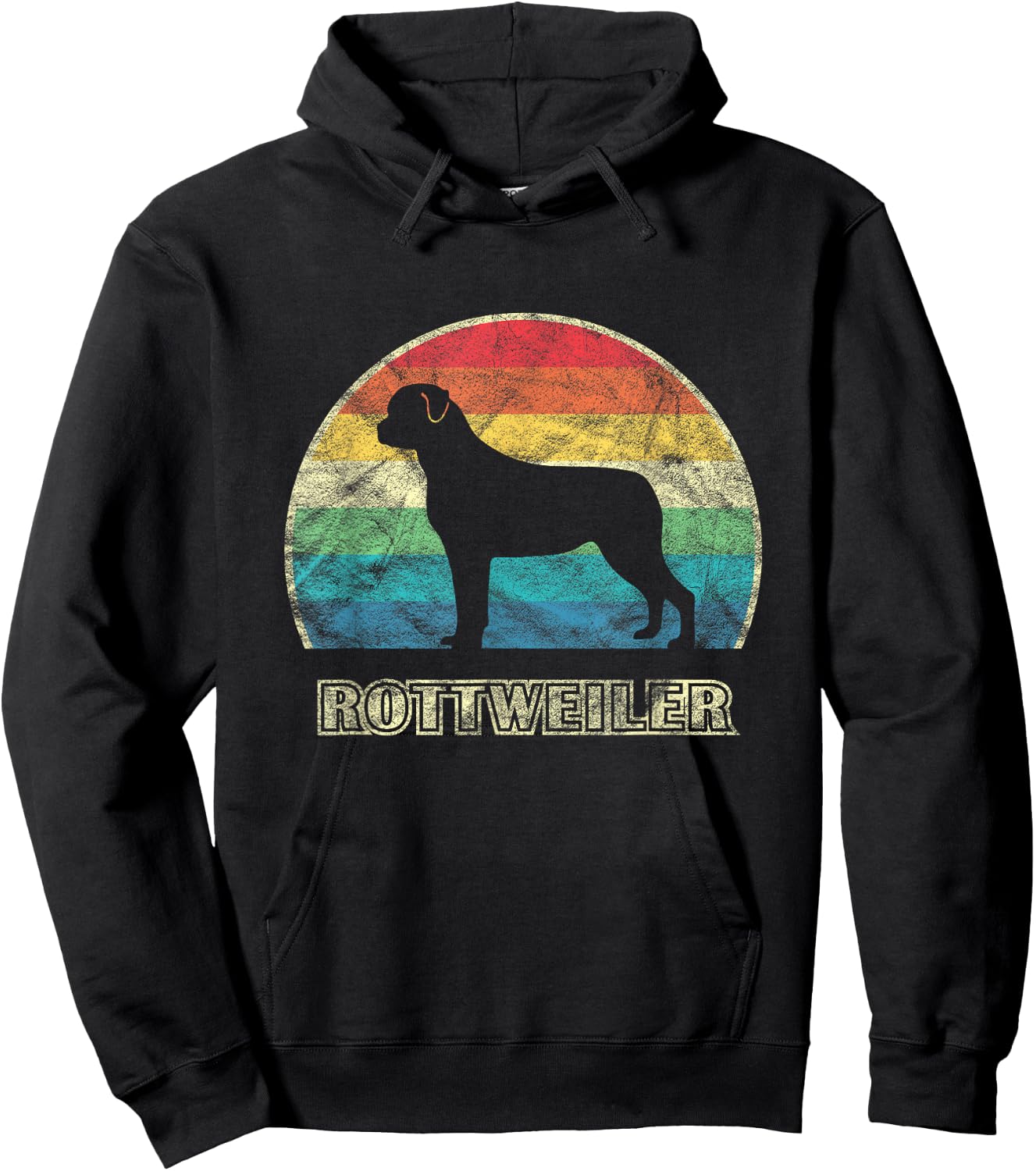 Rottweiler Vintage Style Dog Women Kids Hoodie - Hoodie | Black