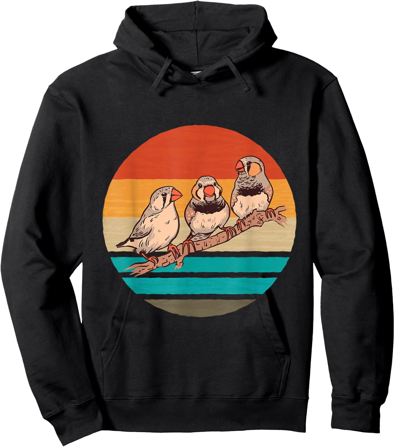 Zebra Finches Birds Retro Ornithologist Zebra Finch Bird Hoodie - Hoodie | Black