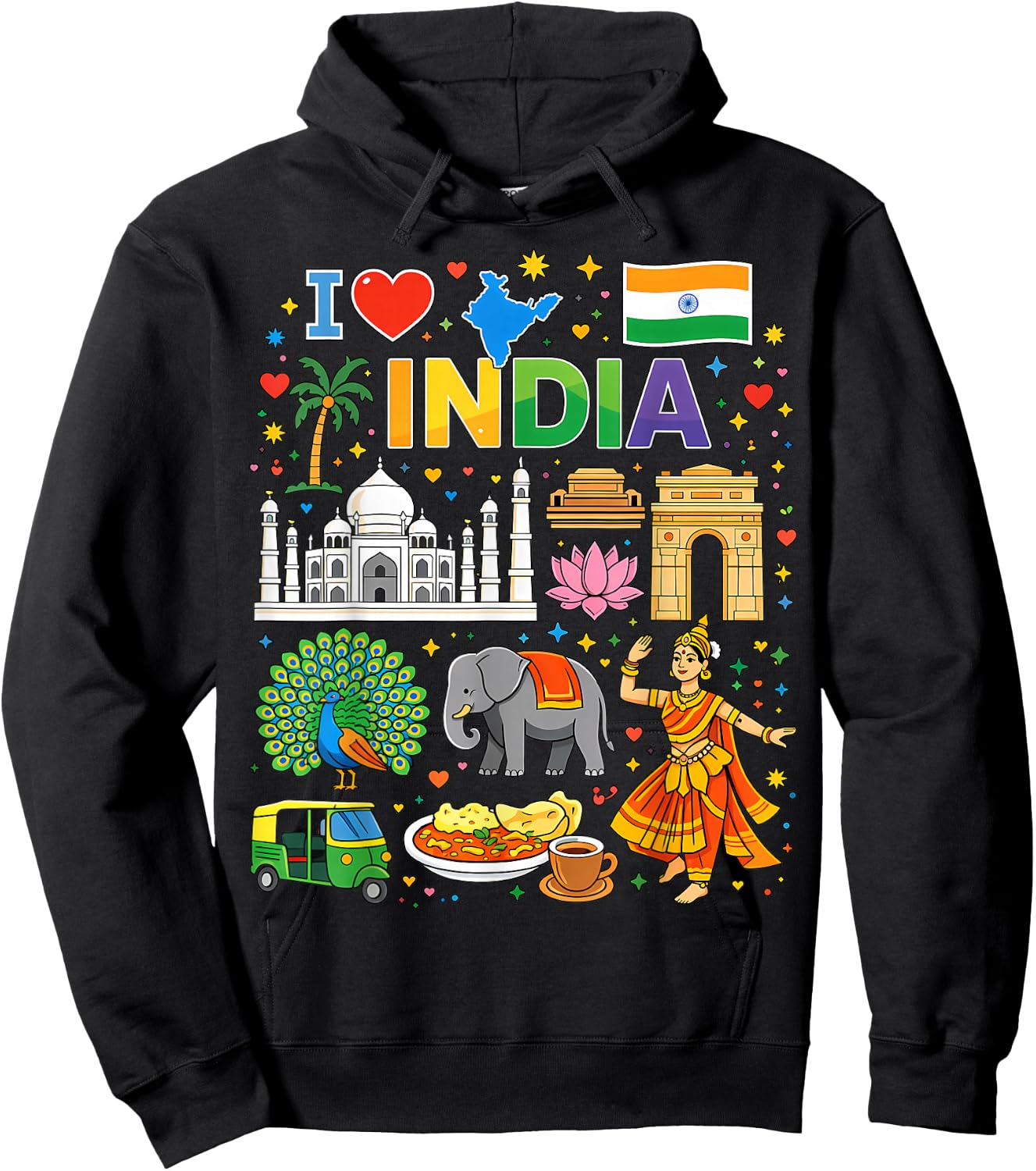 I Love India Reise-Souvenir Indianer Hoodie - Hoodie | Black